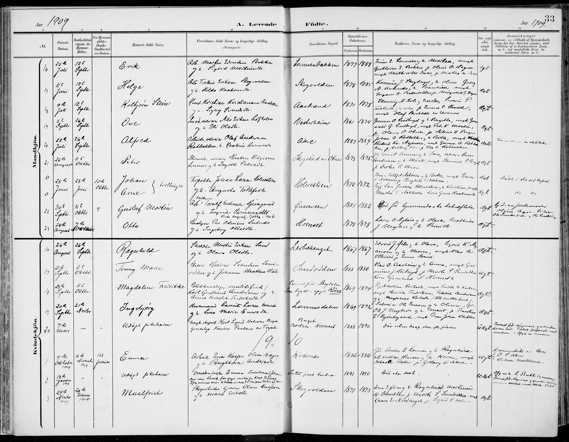 Rendalen prestekontor, SAH/PREST-054/H/Ha/Haa/L0011: Parish register (official) no. 11, 1901-1925, p. 33