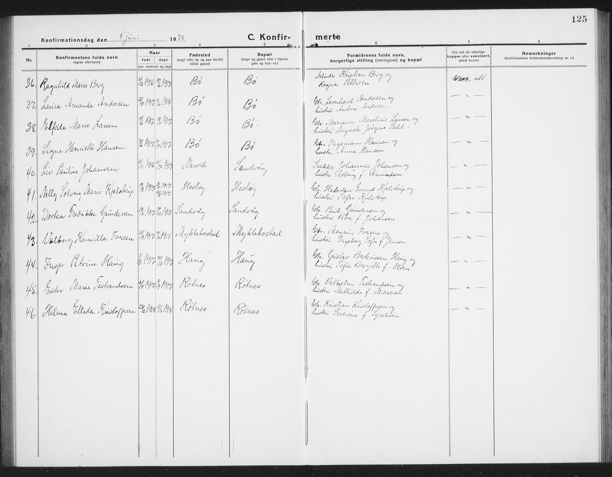 Ministerialprotokoller, klokkerbøker og fødselsregistre - Nordland, AV/SAT-A-1459/855/L0817: Parish register (copy) no. 855C06, 1917-1934, p. 125