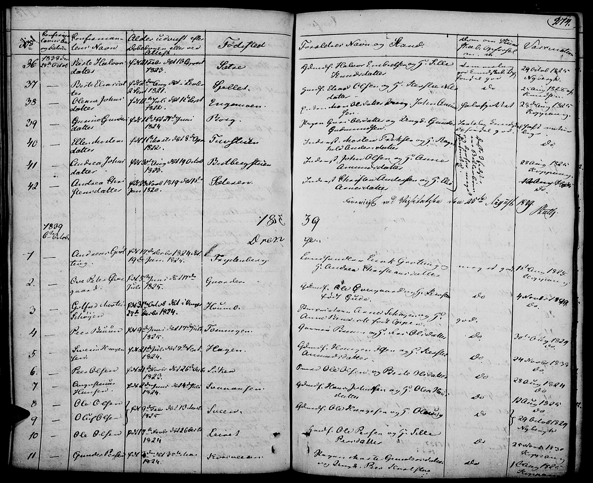Elverum prestekontor, SAH/PREST-044/H/Ha/Haa/L0008: Parish register (official) no. 8, 1830-1842, p. 274
