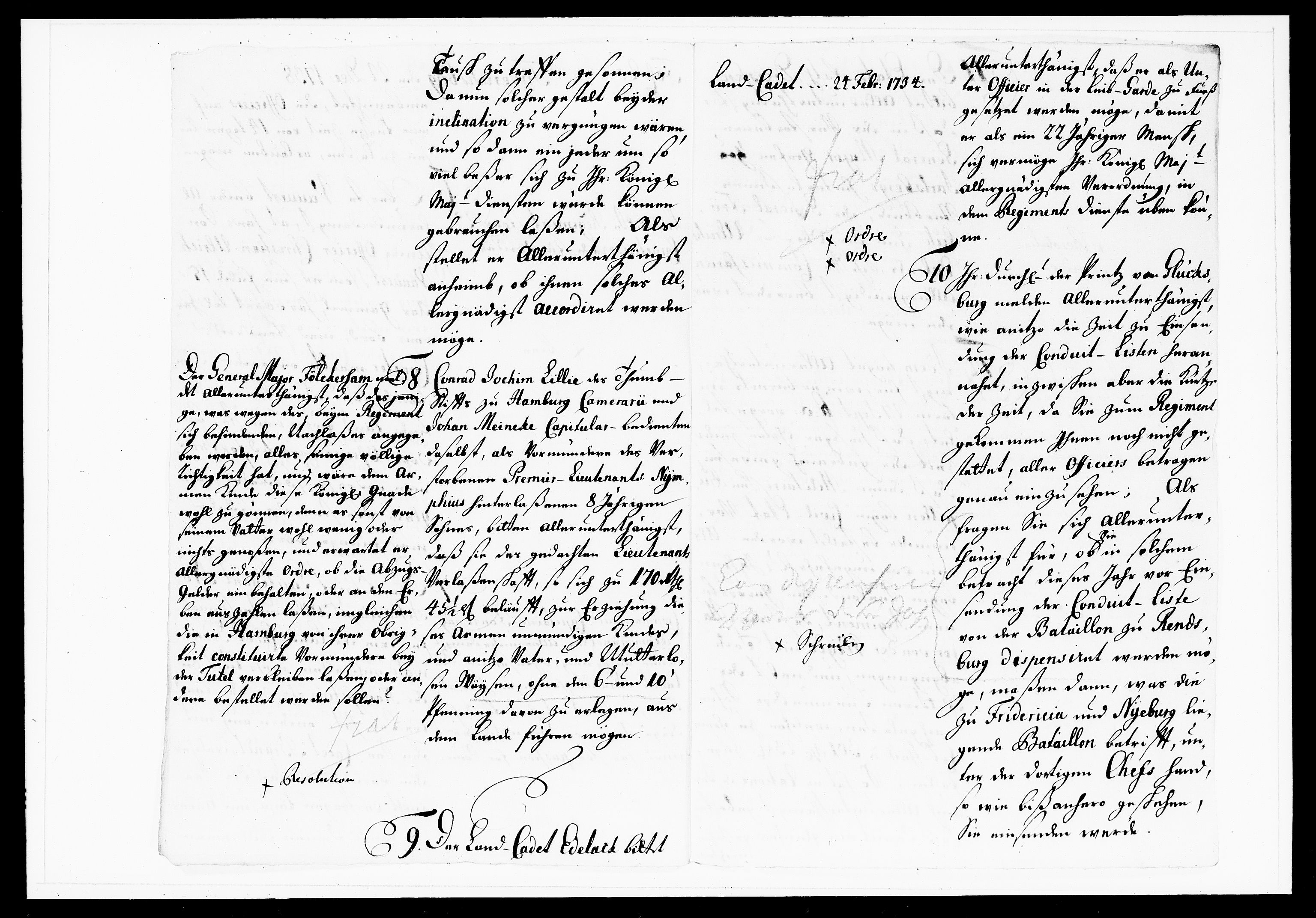 Krigskollegiet, Krigskancelliet, DRA/A-0006/-/1143-1150: Refererede sager, 1738, p. 557