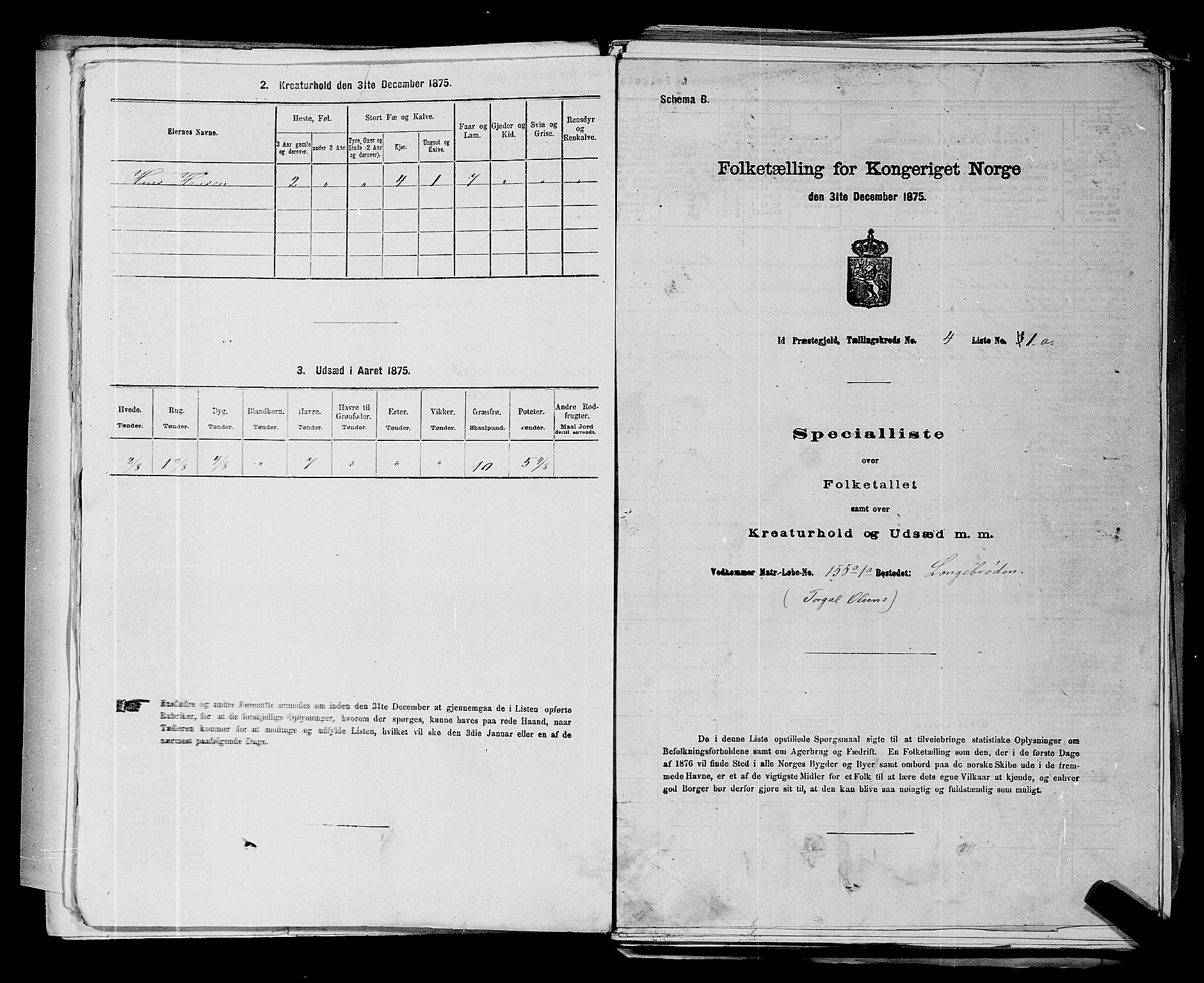 RA, 1875 census for 0117P Idd, 1875, p. 664