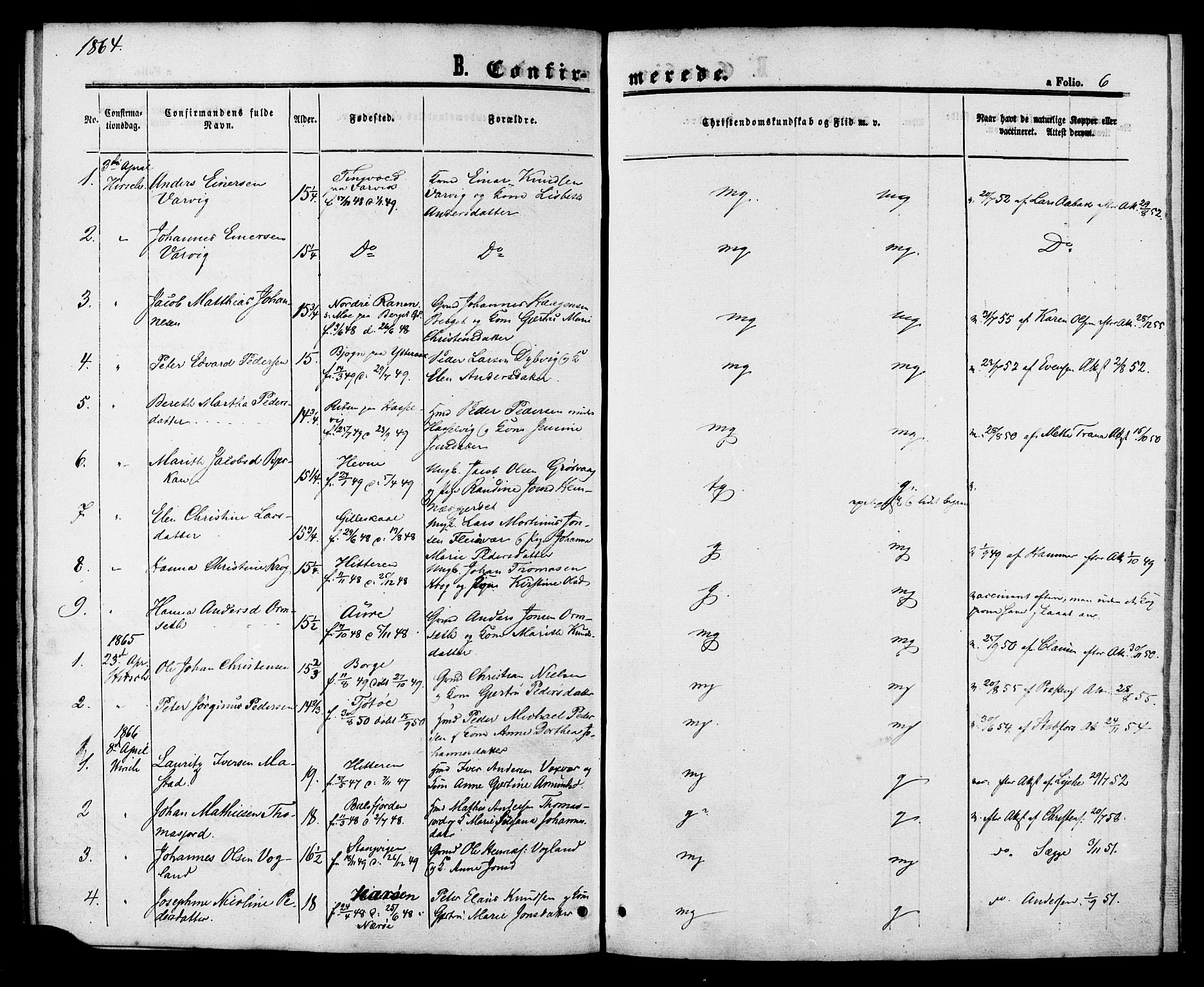Ministerialprotokoller, klokkerbøker og fødselsregistre - Sør-Trøndelag, SAT/A-1456/629/L0485: Parish register (official) no. 629A01, 1862-1869, p. 6