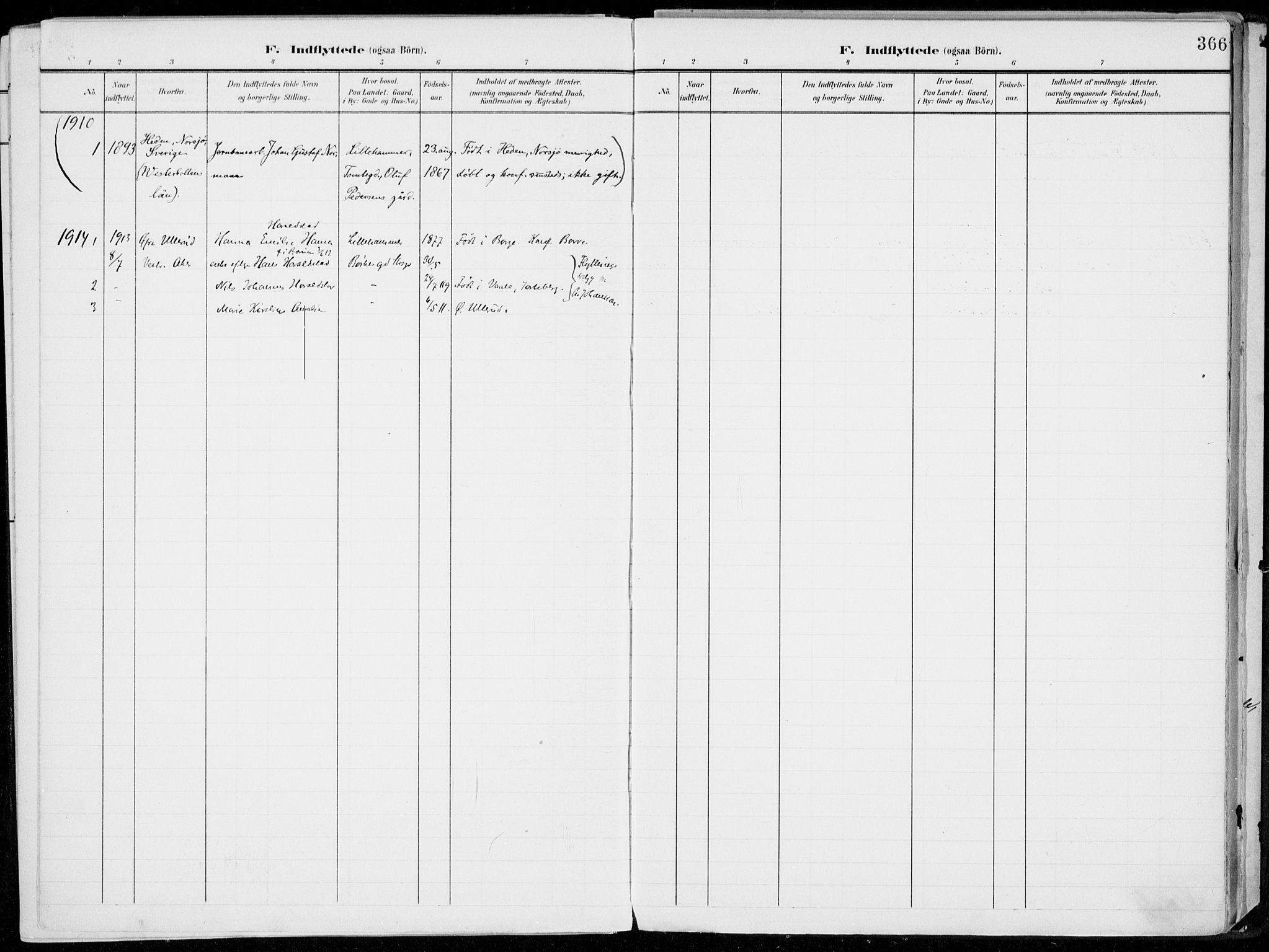 Lillehammer prestekontor, SAH/PREST-088/H/Ha/Haa/L0001: Parish register (official) no. 1, 1901-1916, p. 366