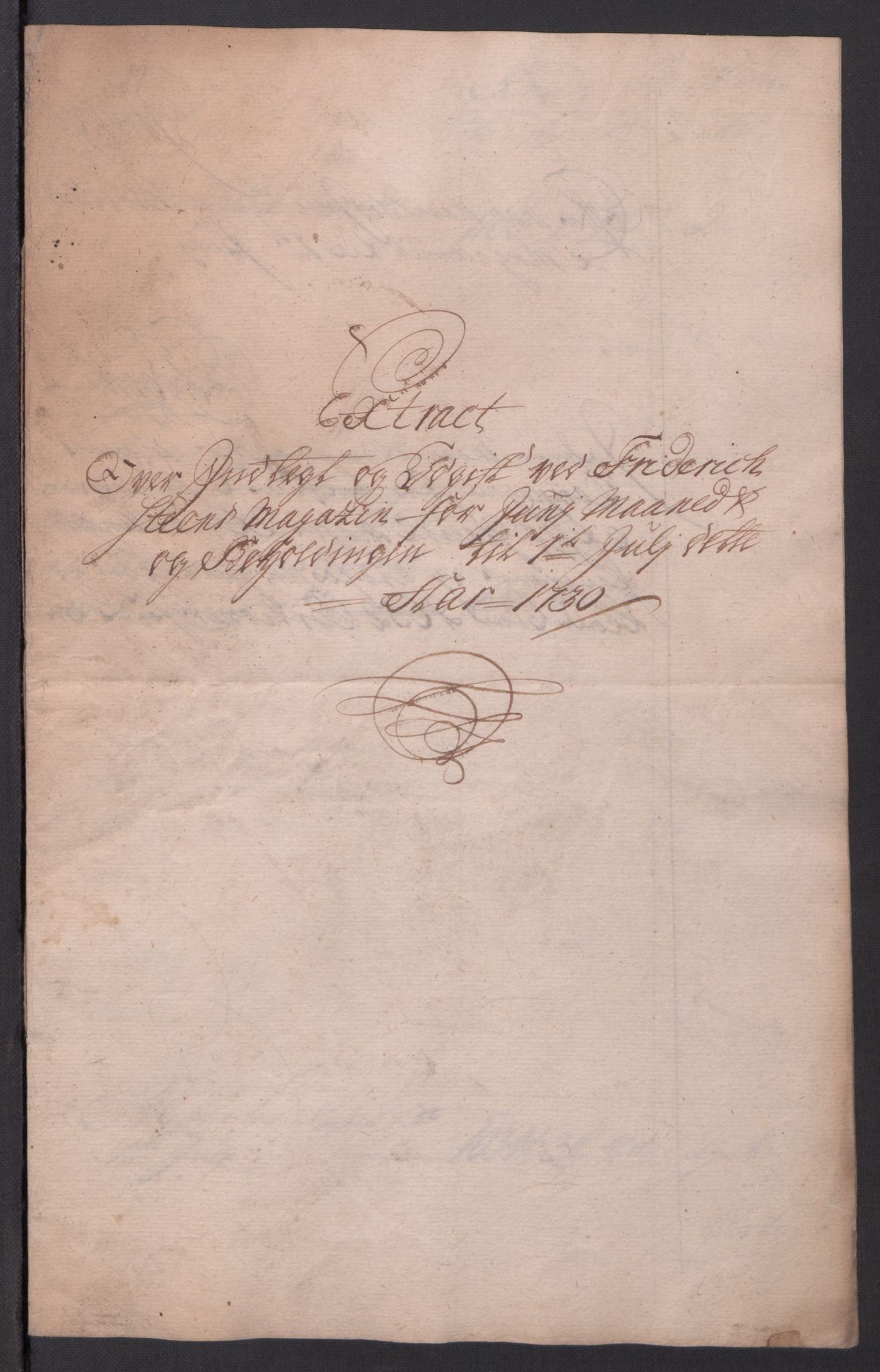 Kommanderende general (KG I) med Det norske krigsdirektorium, AV/RA-EA-5419/D/L0154: Fredriksten festning: Brev, inventarfortegnelser og regnskapsekstrakter, 1730-1739, p. 47