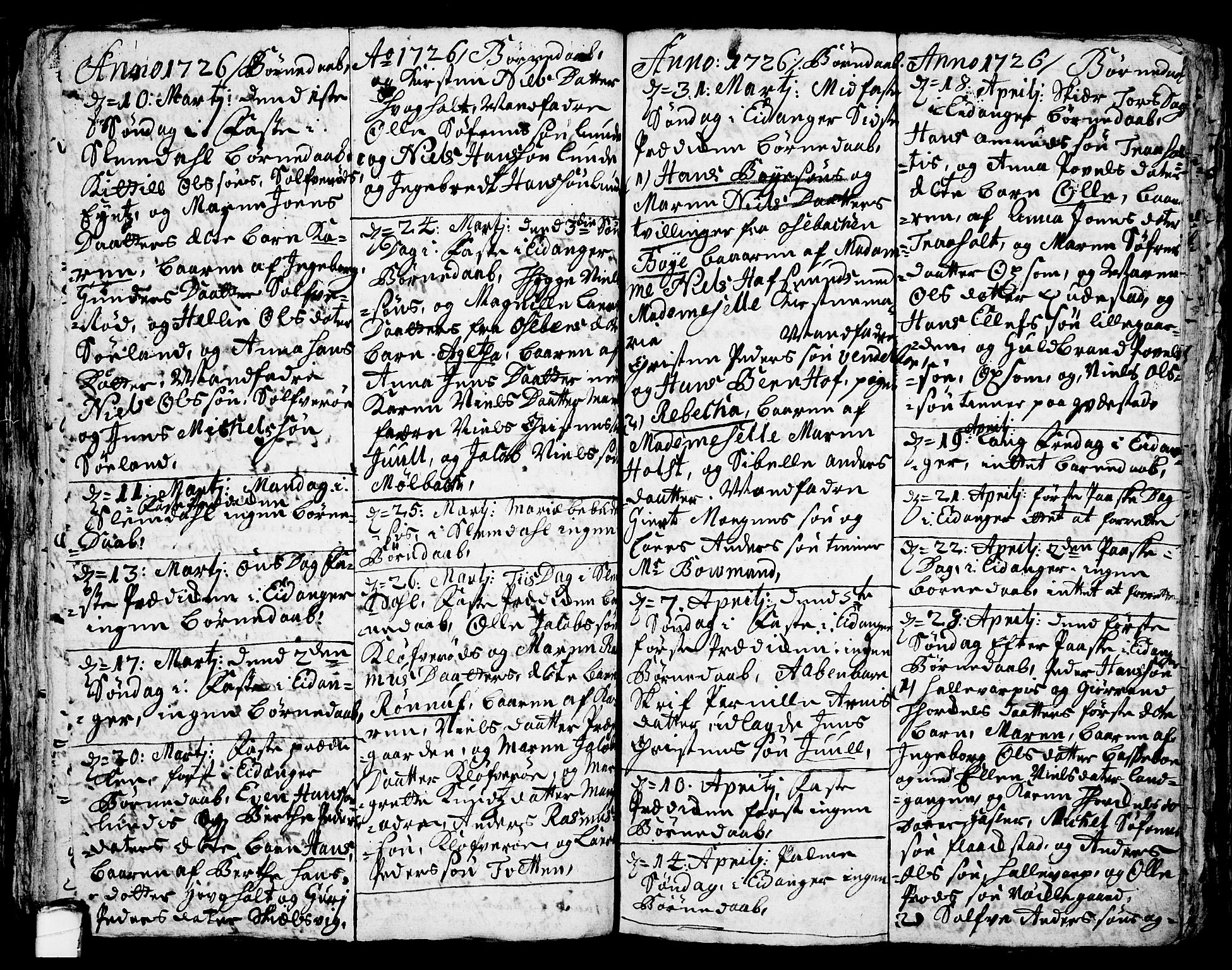 Eidanger kirkebøker, AV/SAKO-A-261/F/Fa/L0003: Parish register (official) no. 3, 1719-1732