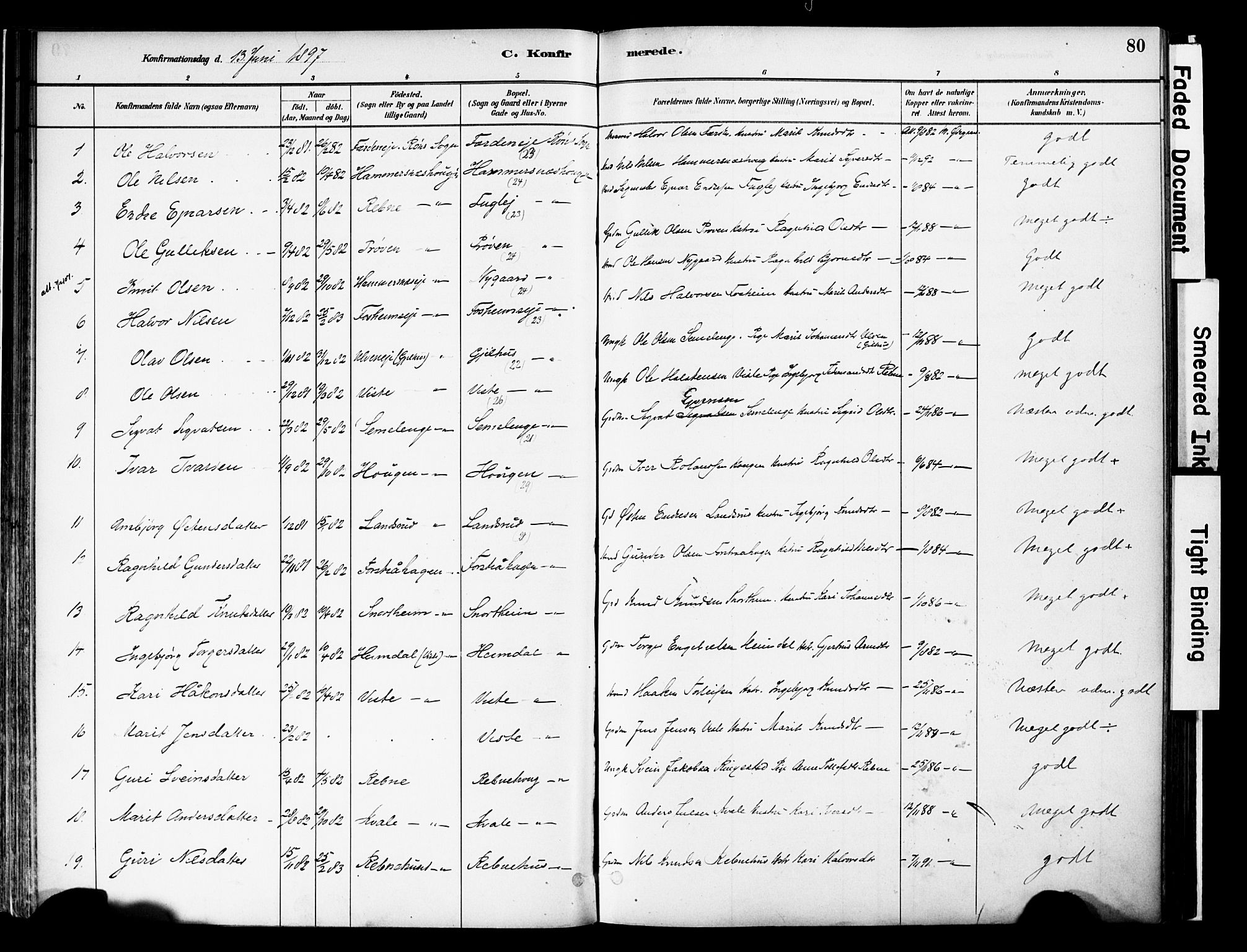 Vestre Slidre prestekontor, SAH/PREST-136/H/Ha/Haa/L0006: Parish register (official) no. 6, 1881-1912, p. 80