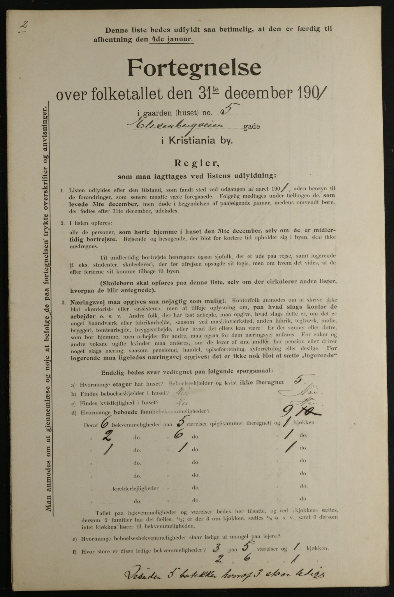 OBA, Municipal Census 1901 for Kristiania, 1901, p. 3258