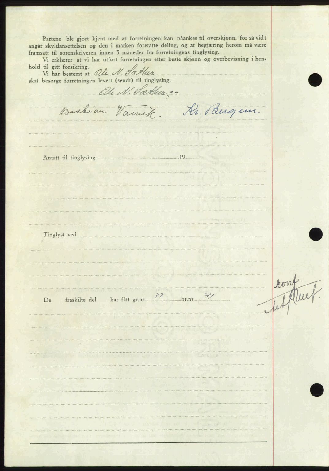 Nordmøre sorenskriveri, AV/SAT-A-4132/1/2/2Ca: Mortgage book no. A109, 1948-1948, Diary no: : 2815/1948