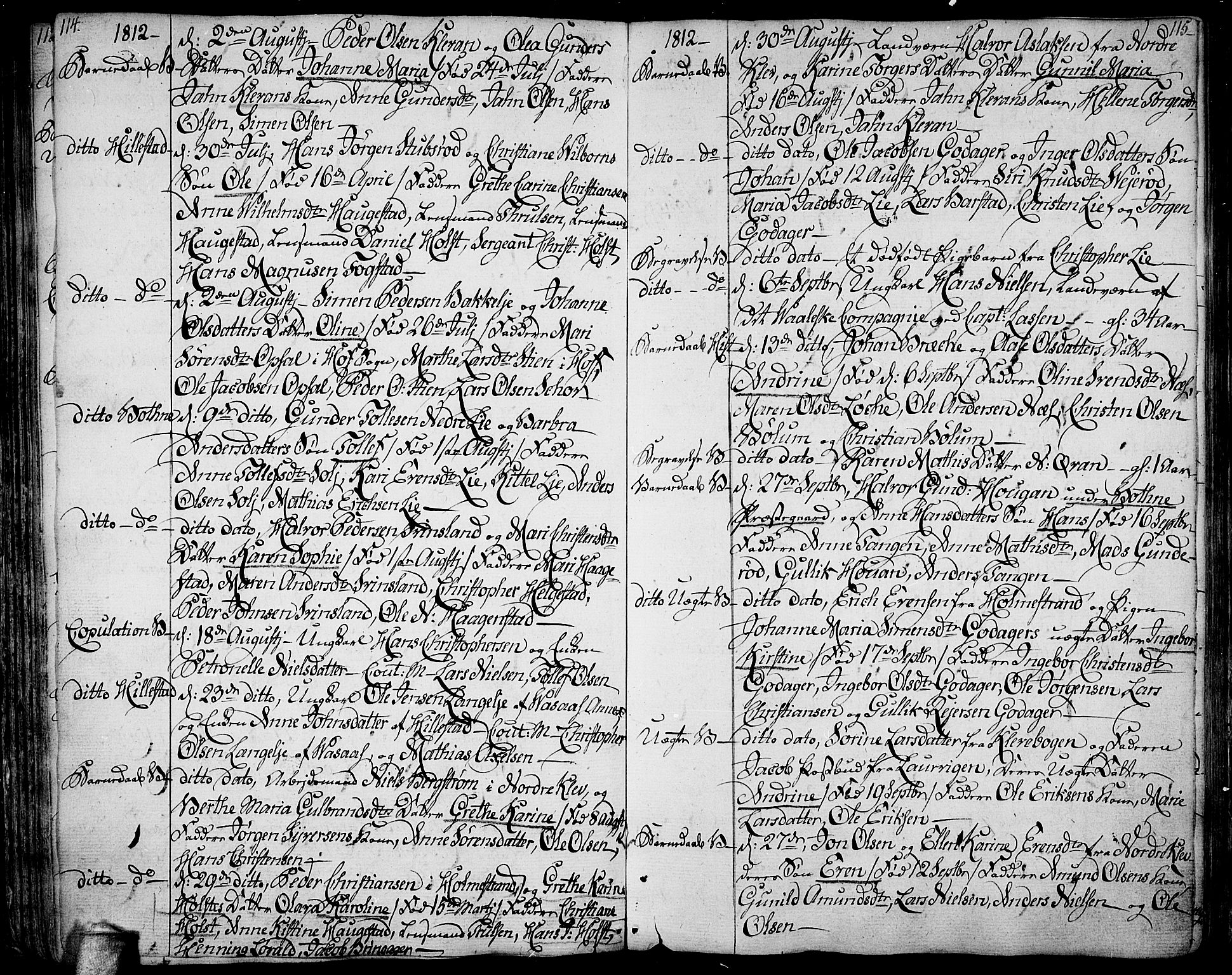 Botne kirkebøker, SAKO/A-340/F/Fa/L0003: Parish register (official) no. I 3 /1, 1792-1844, p. 114-115