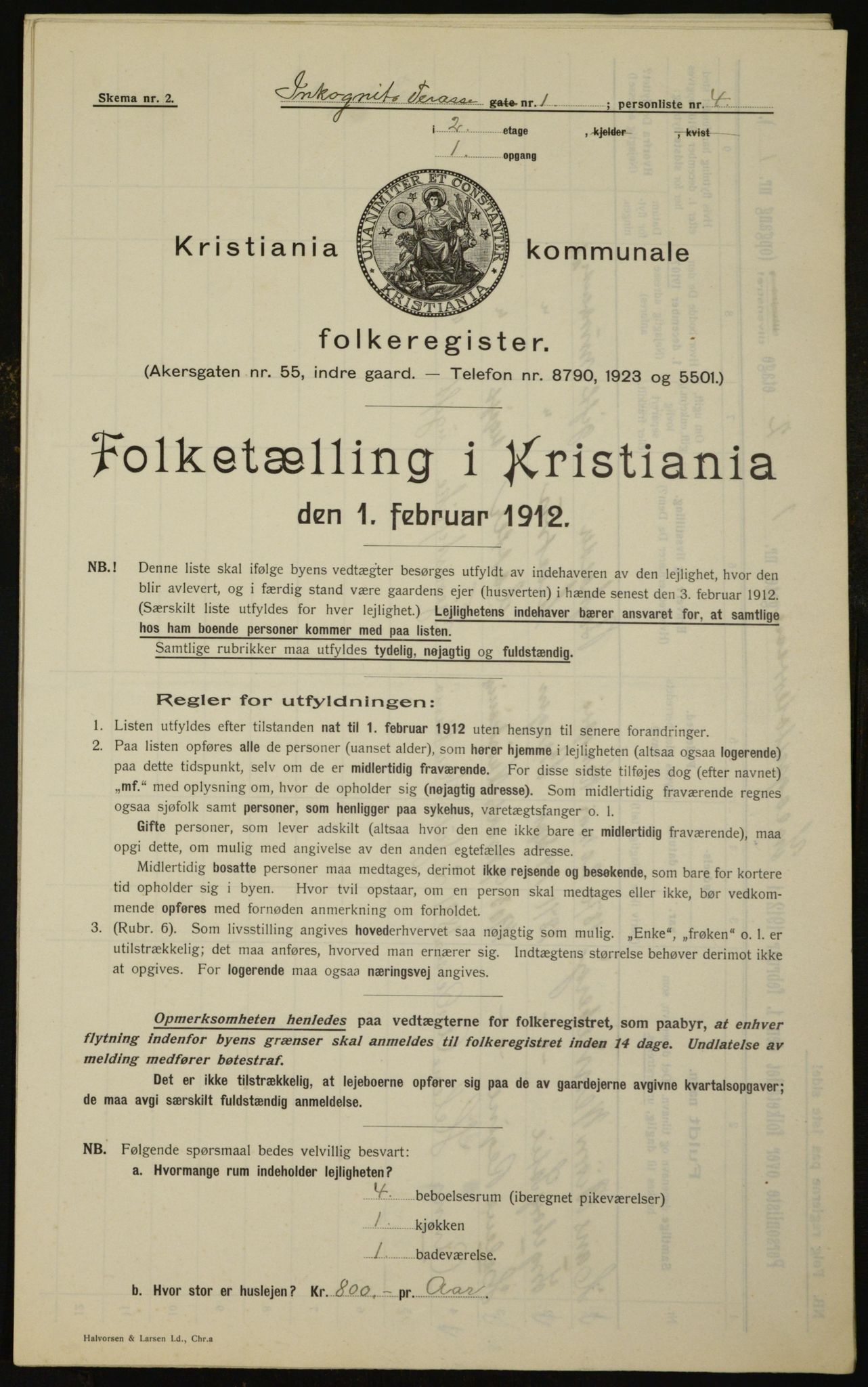 OBA, Municipal Census 1912 for Kristiania, 1912, p. 44727