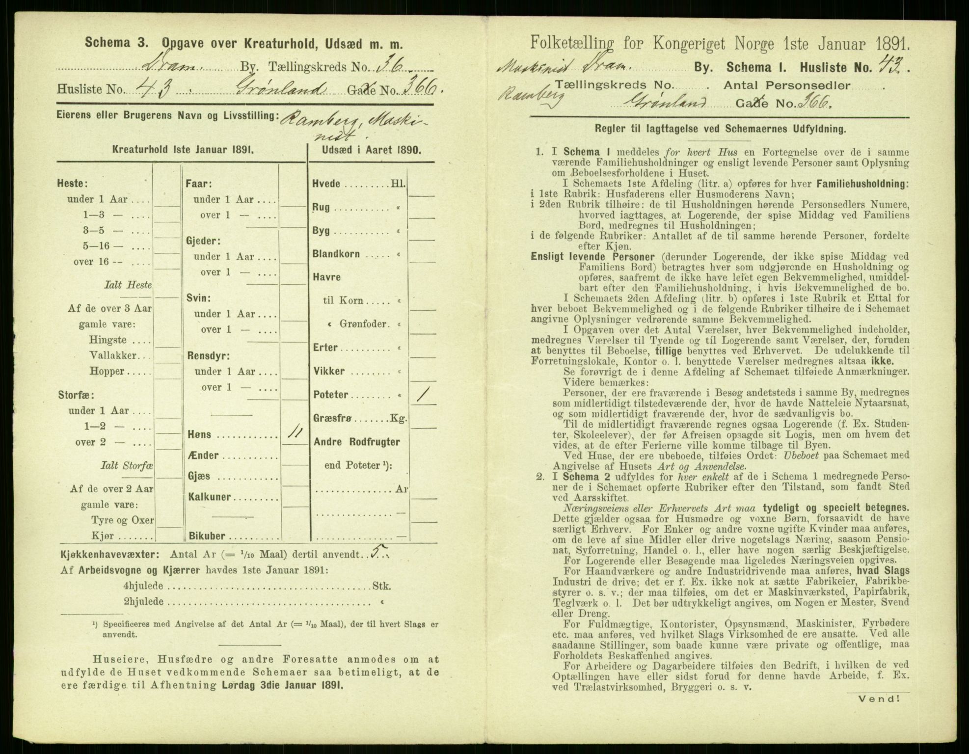 RA, 1891 census for 0602 Drammen, 1891, p. 3355