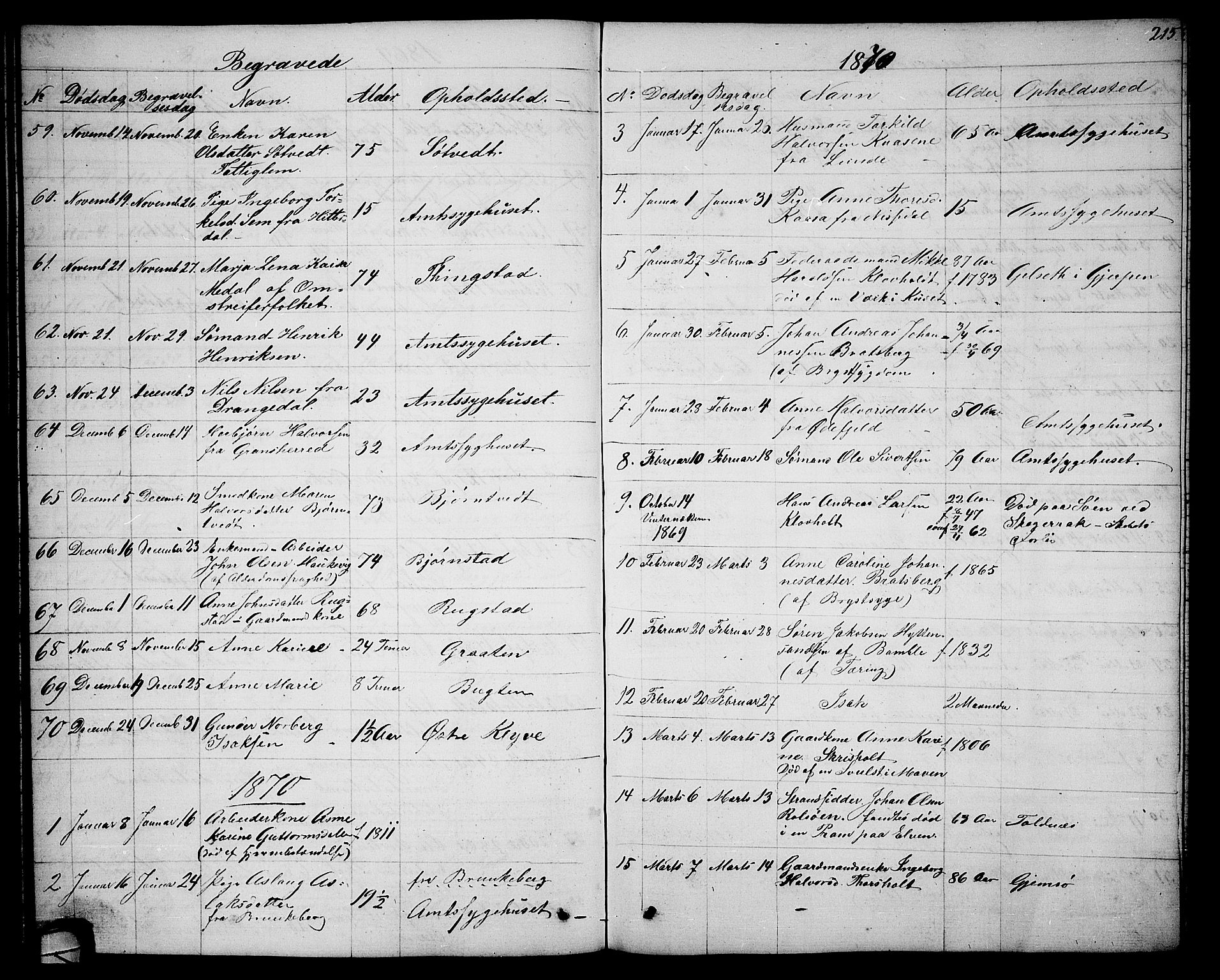 Solum kirkebøker, SAKO/A-306/G/Ga/L0004: Parish register (copy) no. I 4, 1859-1876, p. 215