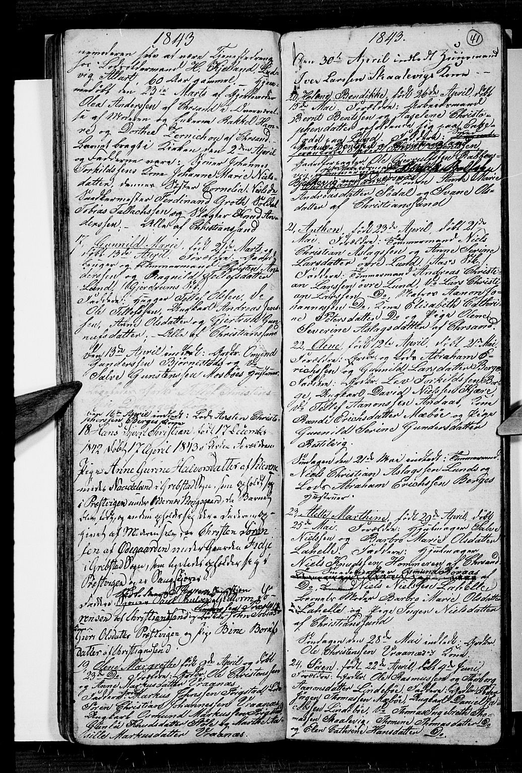 Oddernes sokneprestkontor, SAK/1111-0033/F/Fb/Fba/L0004: Parish register (copy) no. B 4, 1837-1846, p. 41