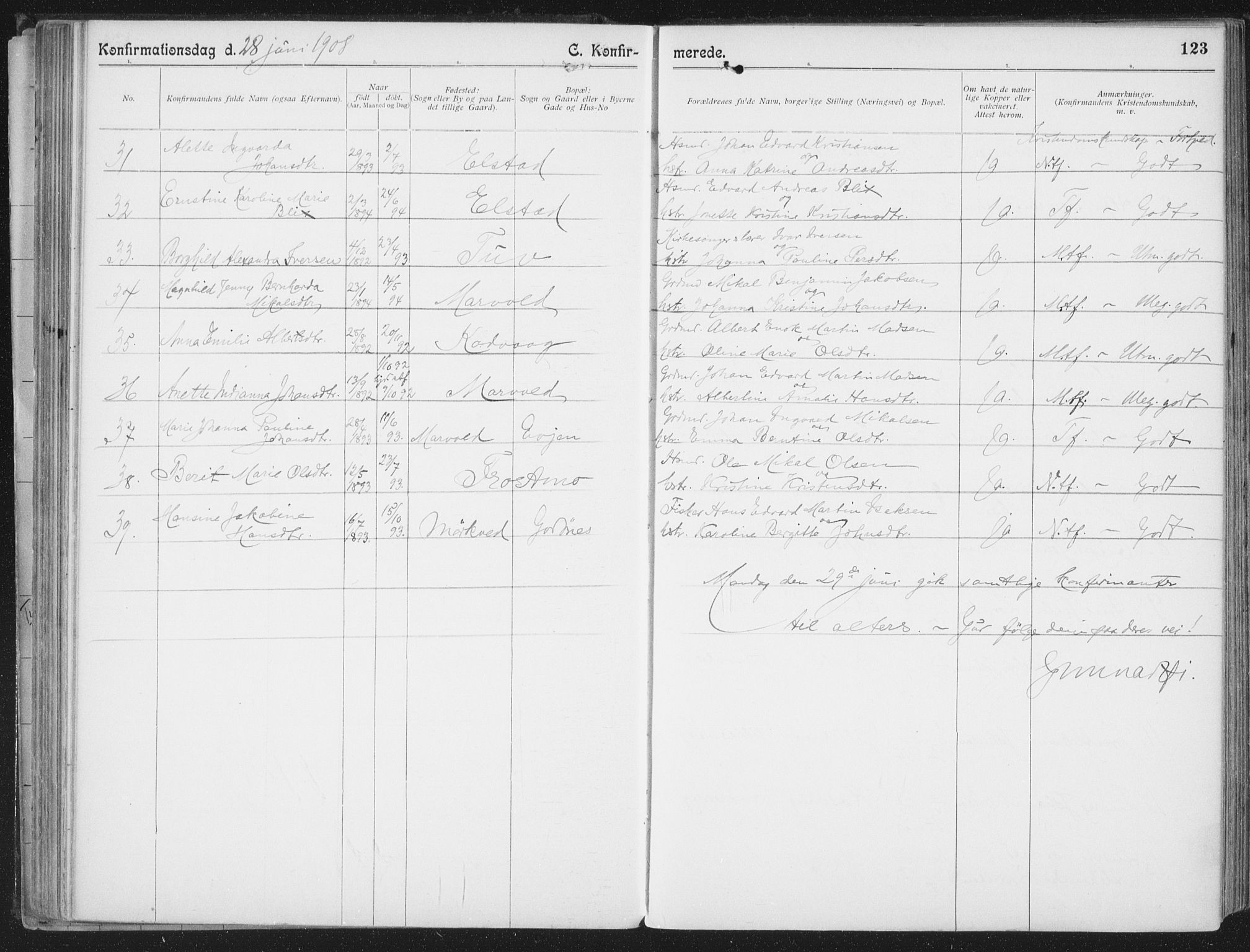 Ministerialprotokoller, klokkerbøker og fødselsregistre - Nordland, AV/SAT-A-1459/804/L0081: Parish register (official) no. 804A02, 1901-1915, p. 123