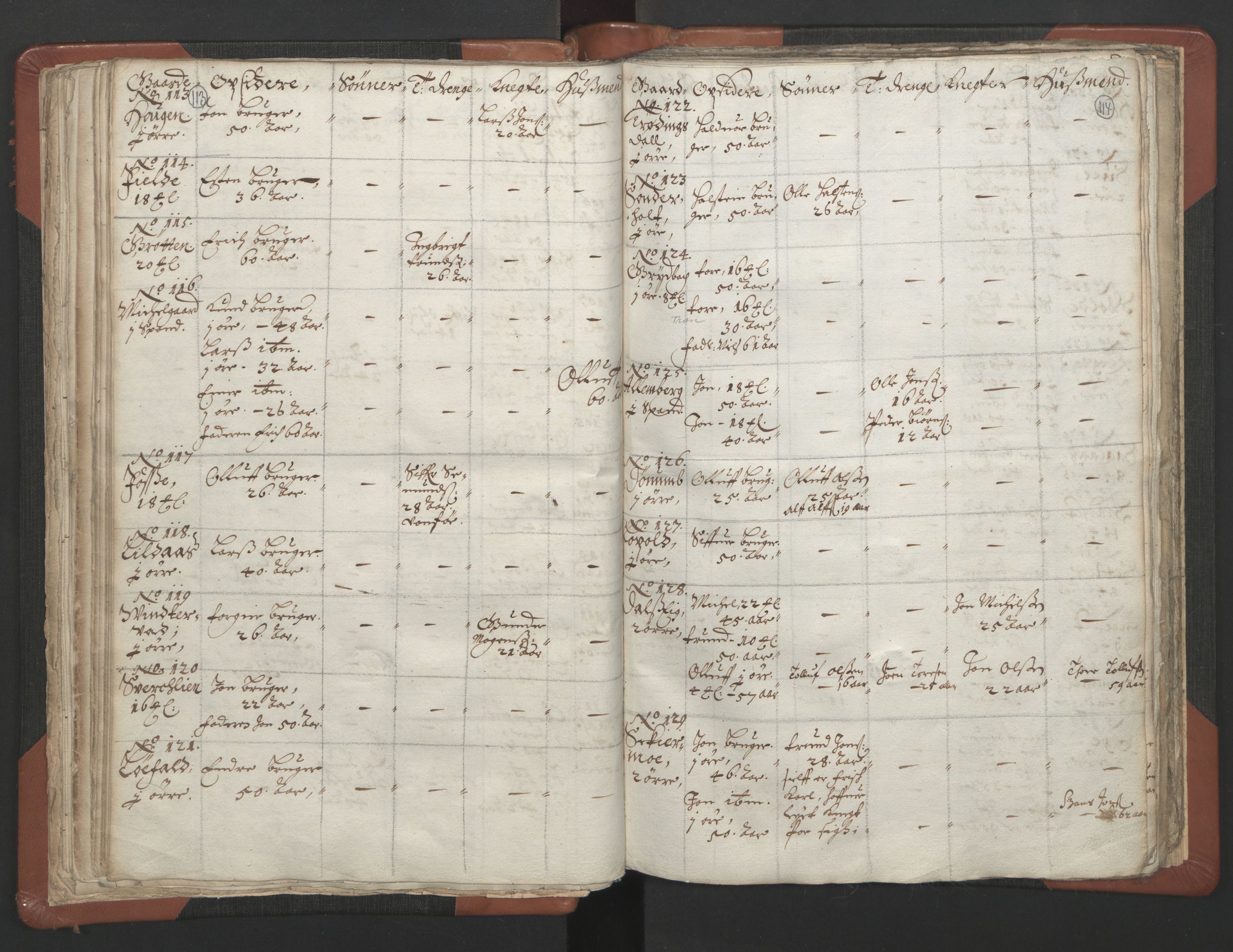 RA, Vicar's Census 1664-1666, no. 29: Nordmøre deanery, 1664-1666, p. 113-114
