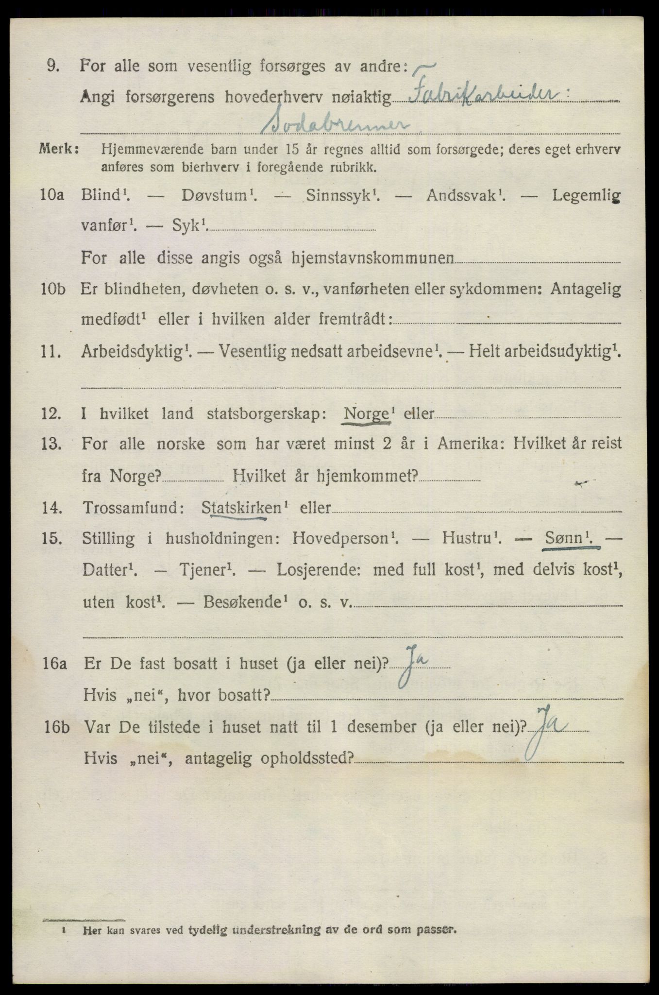 SAKO, 1920 census for Bamble, 1920, p. 2028