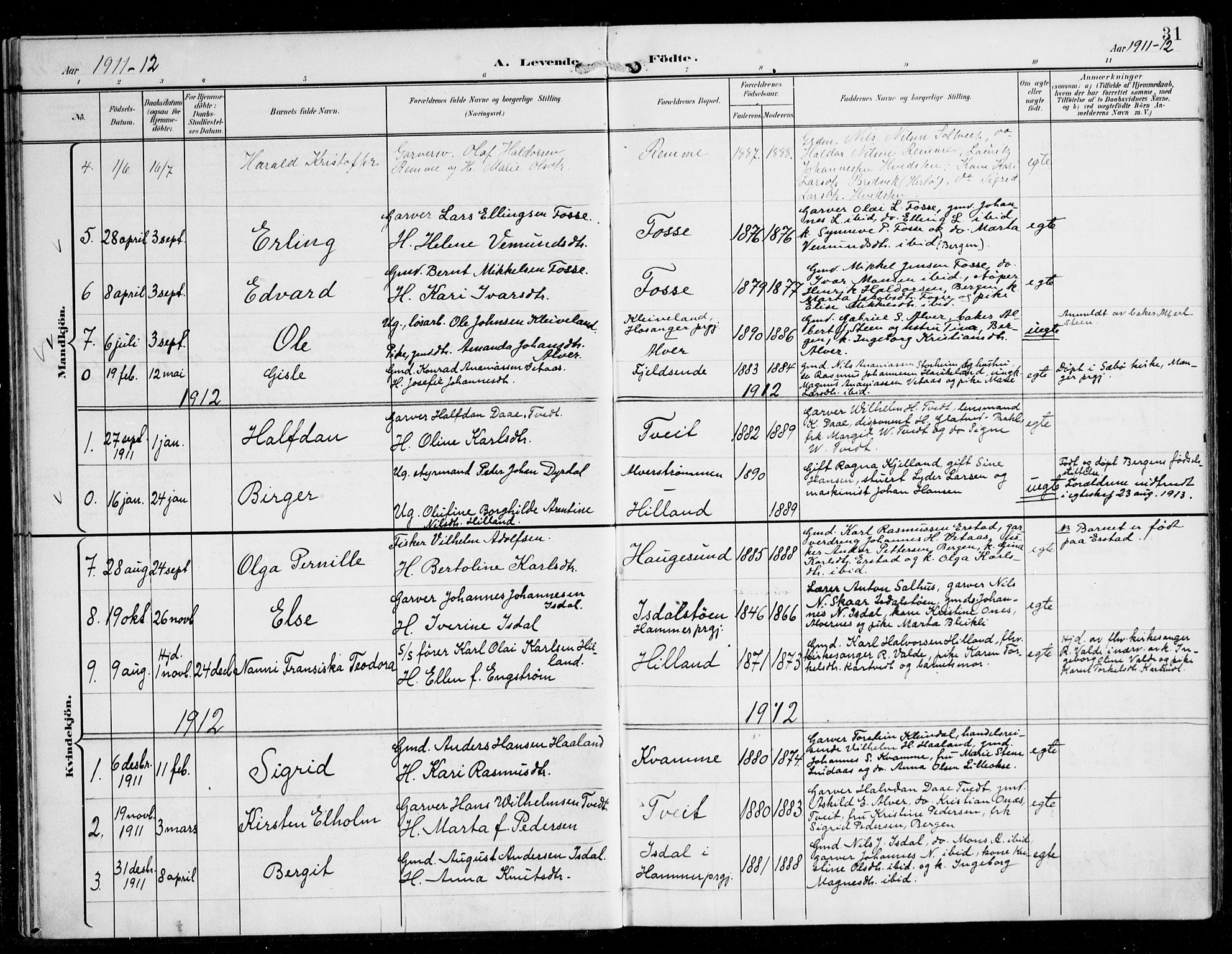 Alversund Sokneprestembete, AV/SAB-A-73901/H/Ha/Haa/Haaa/L0003: Parish register (official) no. A 3, 1897-1926, p. 31