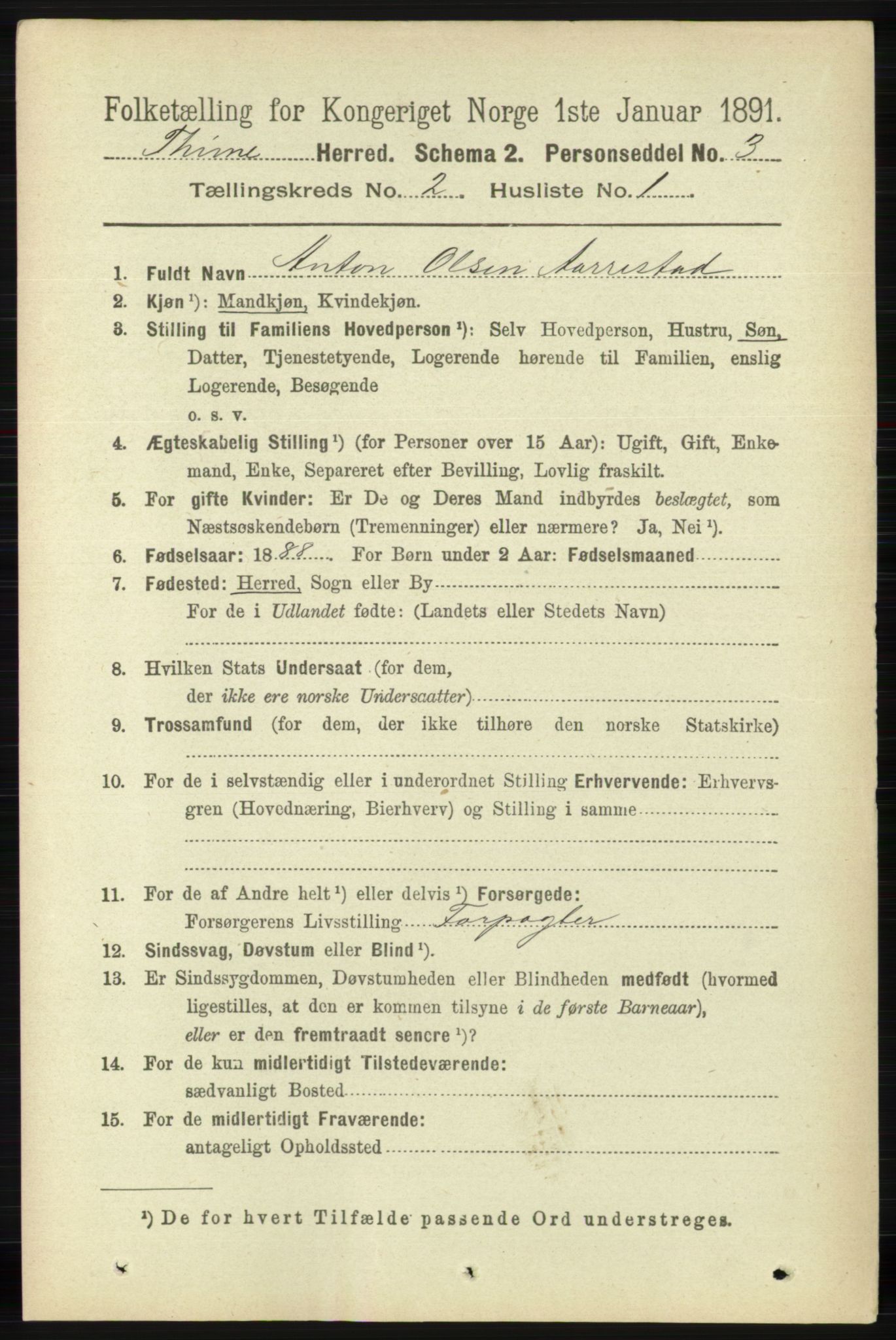 RA, 1891 census for 1121 Time, 1891, p. 677