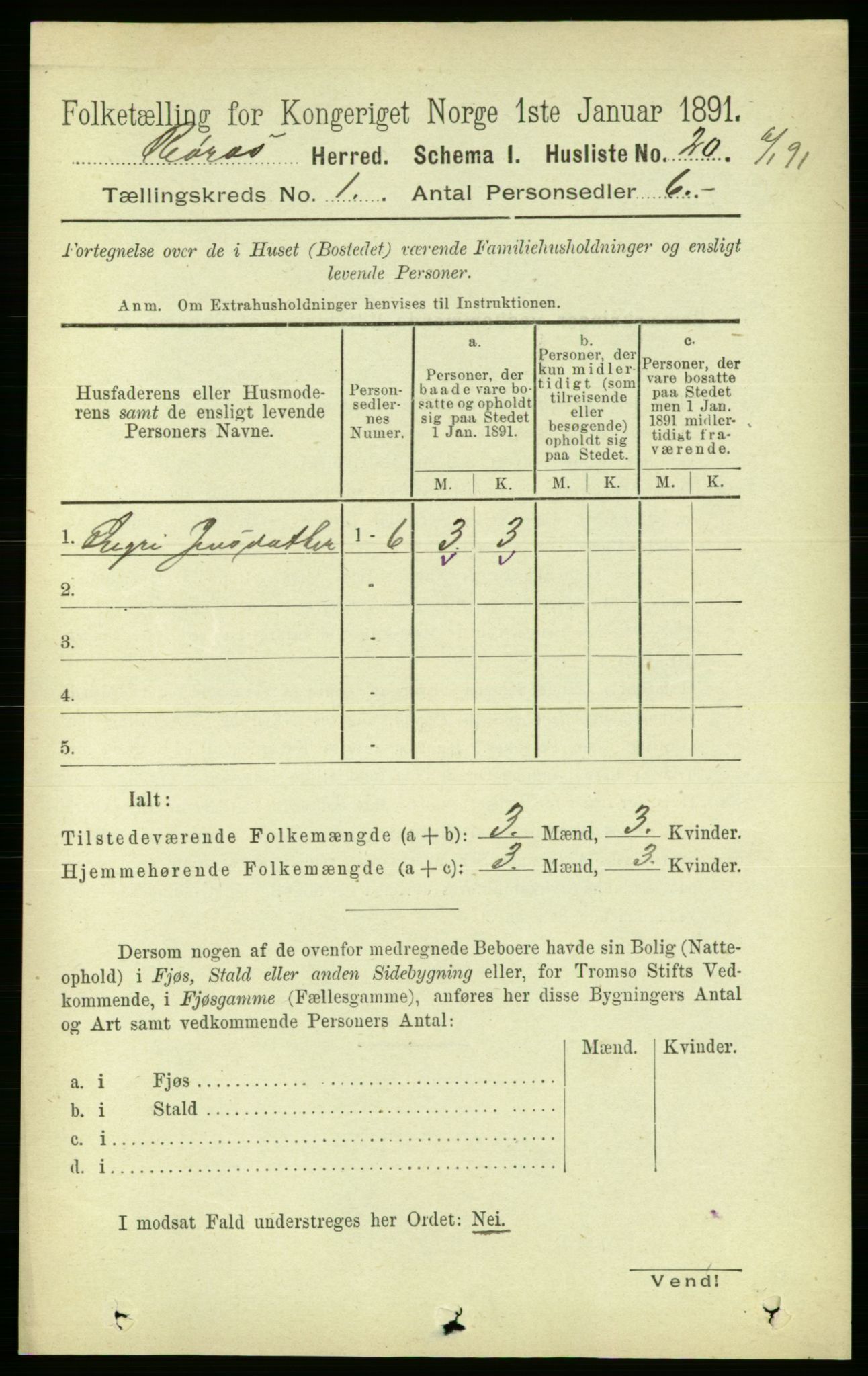 RA, 1891 census for 1640 Røros, 1891, p. 63