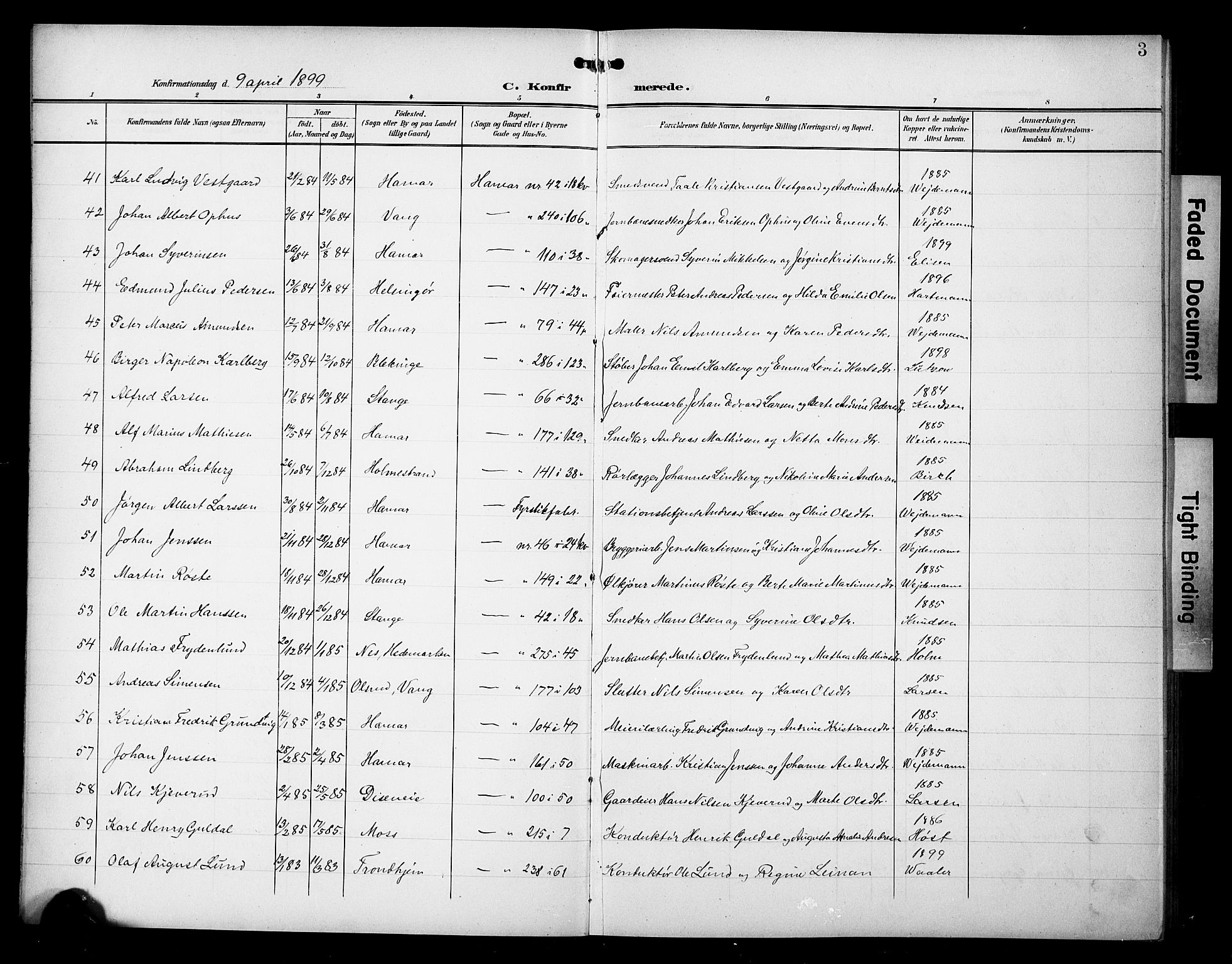 Hamar prestekontor, AV/SAH-DOMPH-002/H/Ha/Hab/L0002: Parish register (copy) no. 2, 1899-1929, p. 3