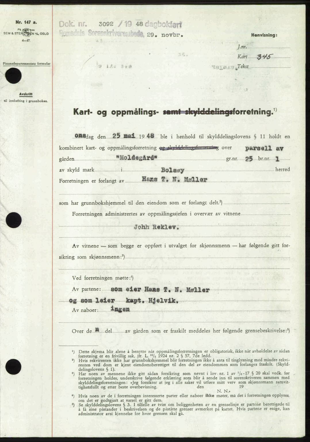 Romsdal sorenskriveri, AV/SAT-A-4149/1/2/2C: Mortgage book no. A28, 1948-1949, Diary no: : 3092/1948