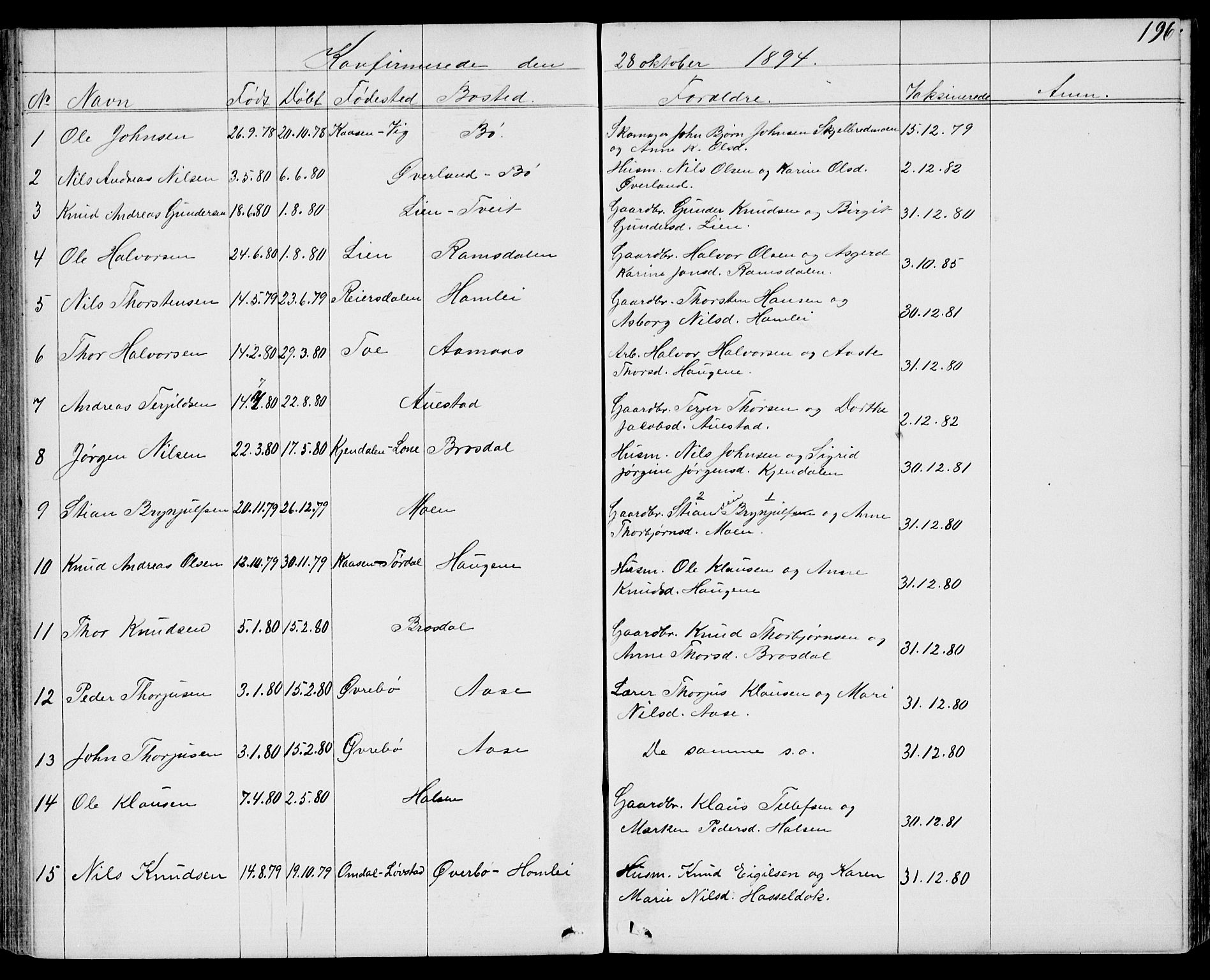 Drangedal kirkebøker, SAKO/A-258/G/Gb/L0001: Parish register (copy) no. II 1, 1856-1894, p. 196
