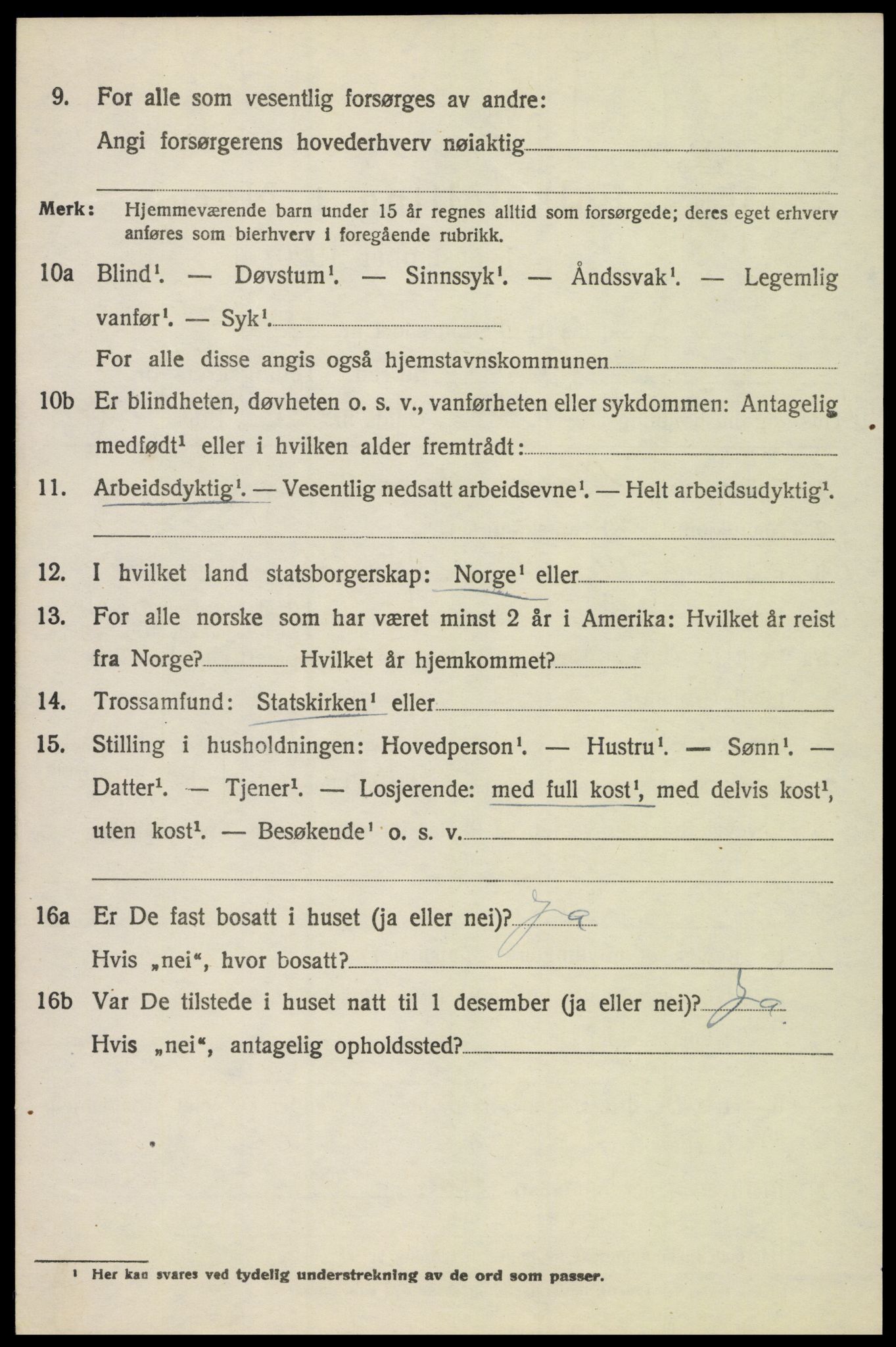 SAH, 1920 census for Biri, 1920, p. 3812