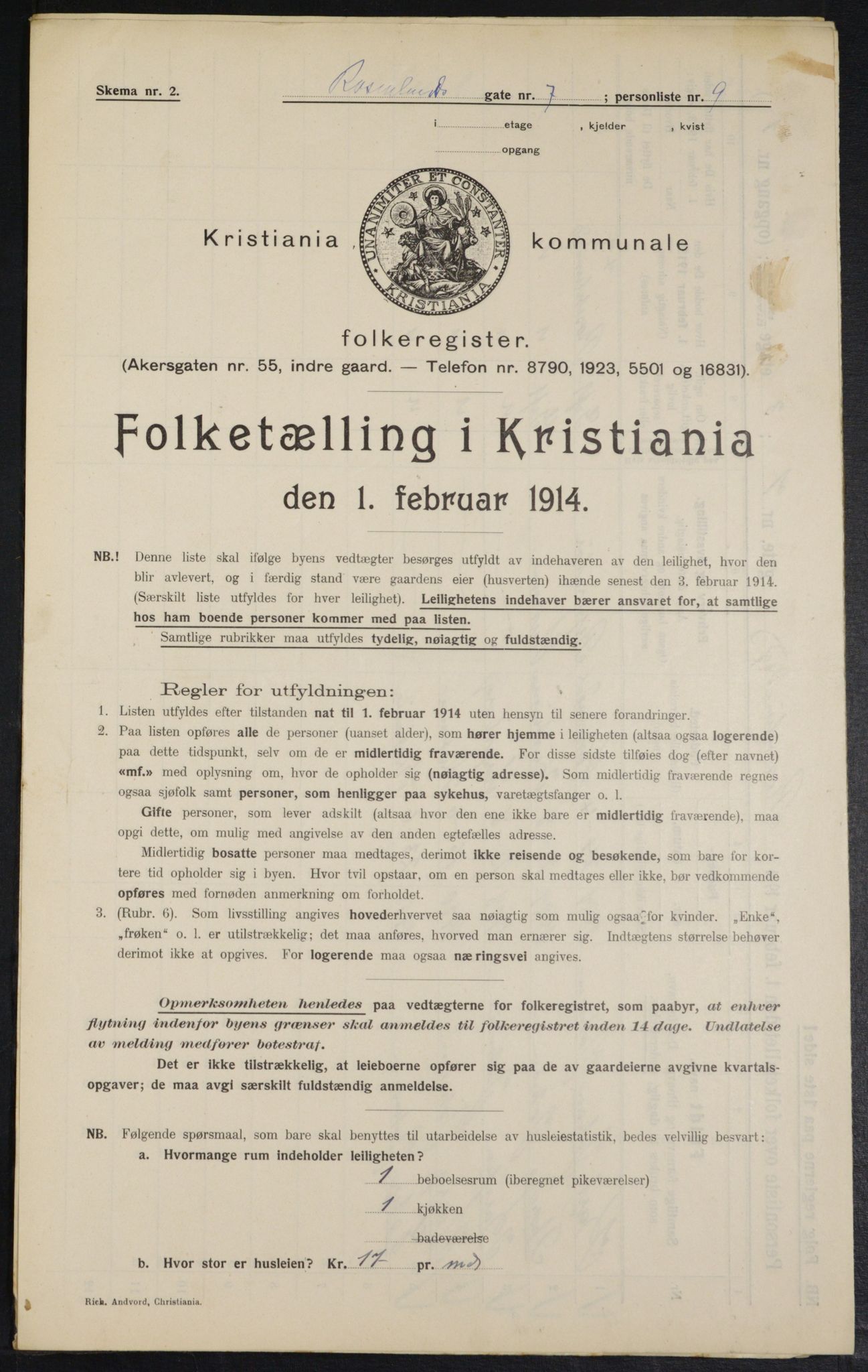 OBA, Municipal Census 1914 for Kristiania, 1914, p. 83888