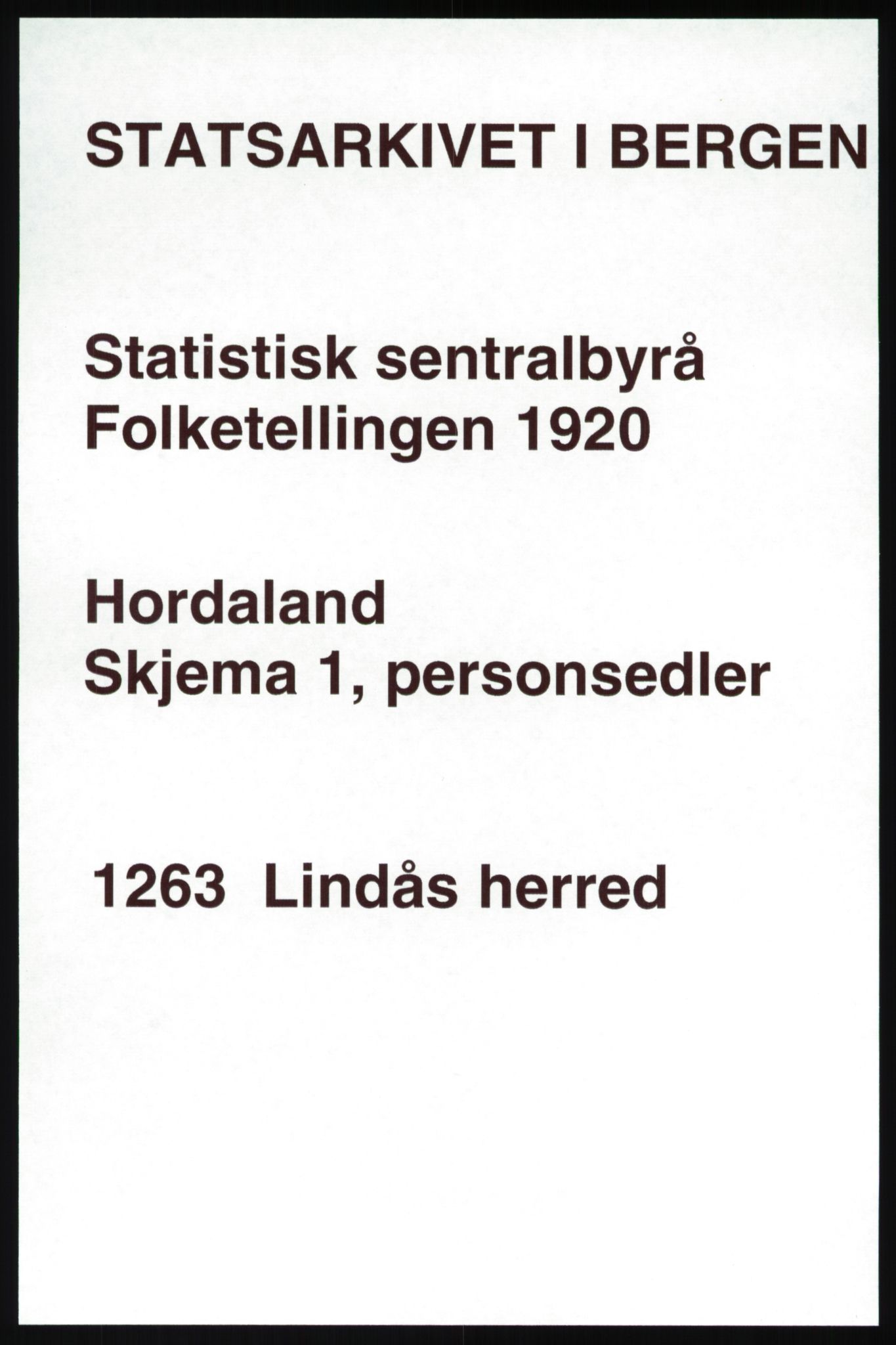 SAB, 1920 census for Lindås, 1920, p. 1429