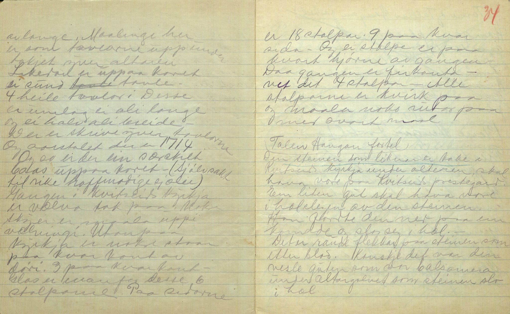 Rikard Berge, TEMU/TGM-A-1003/F/L0017/0003: 551-599 / 553 Kviteseid soge, Signe Vesterdal, 1918, p. 33-34