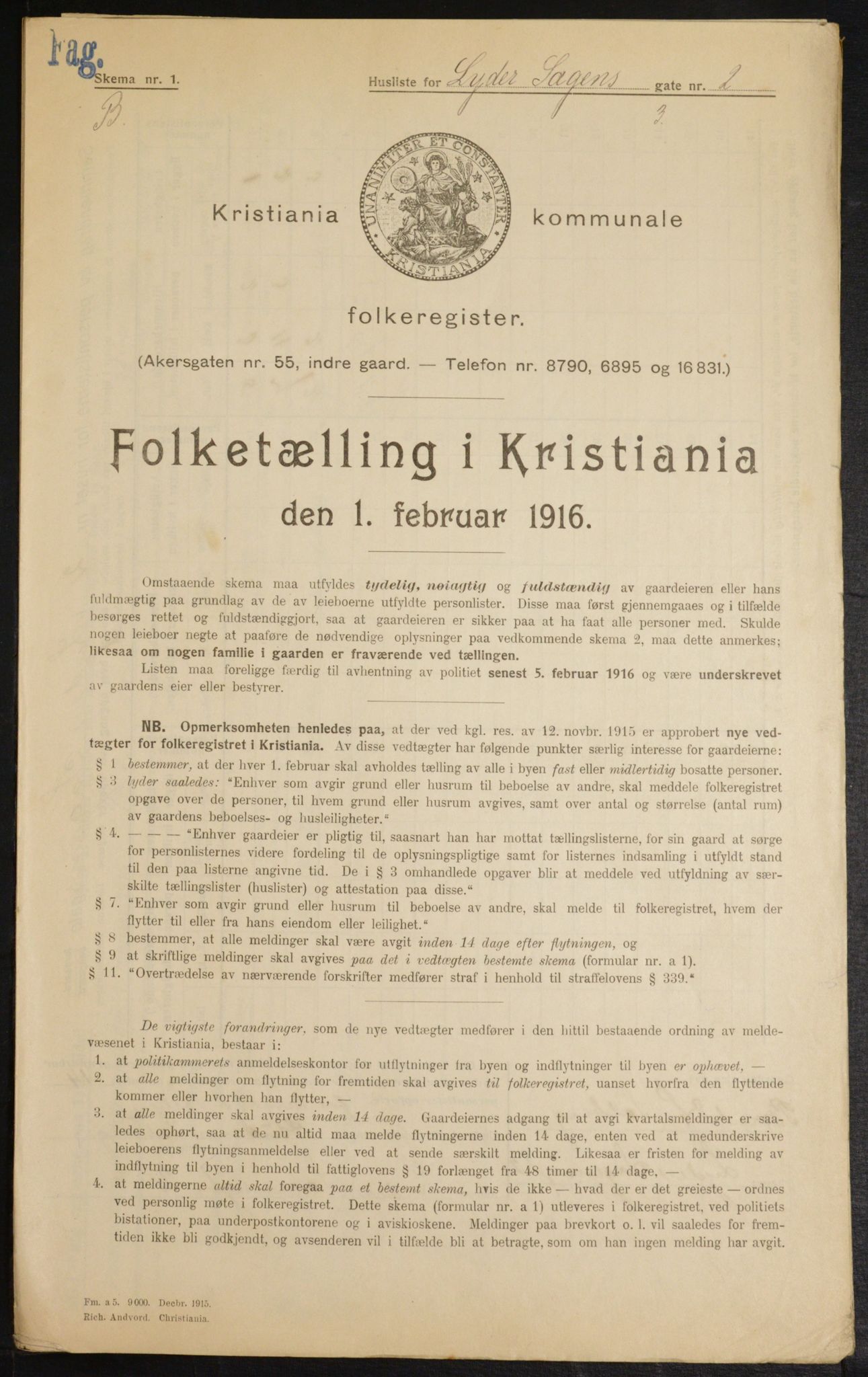 OBA, Municipal Census 1916 for Kristiania, 1916, p. 59748