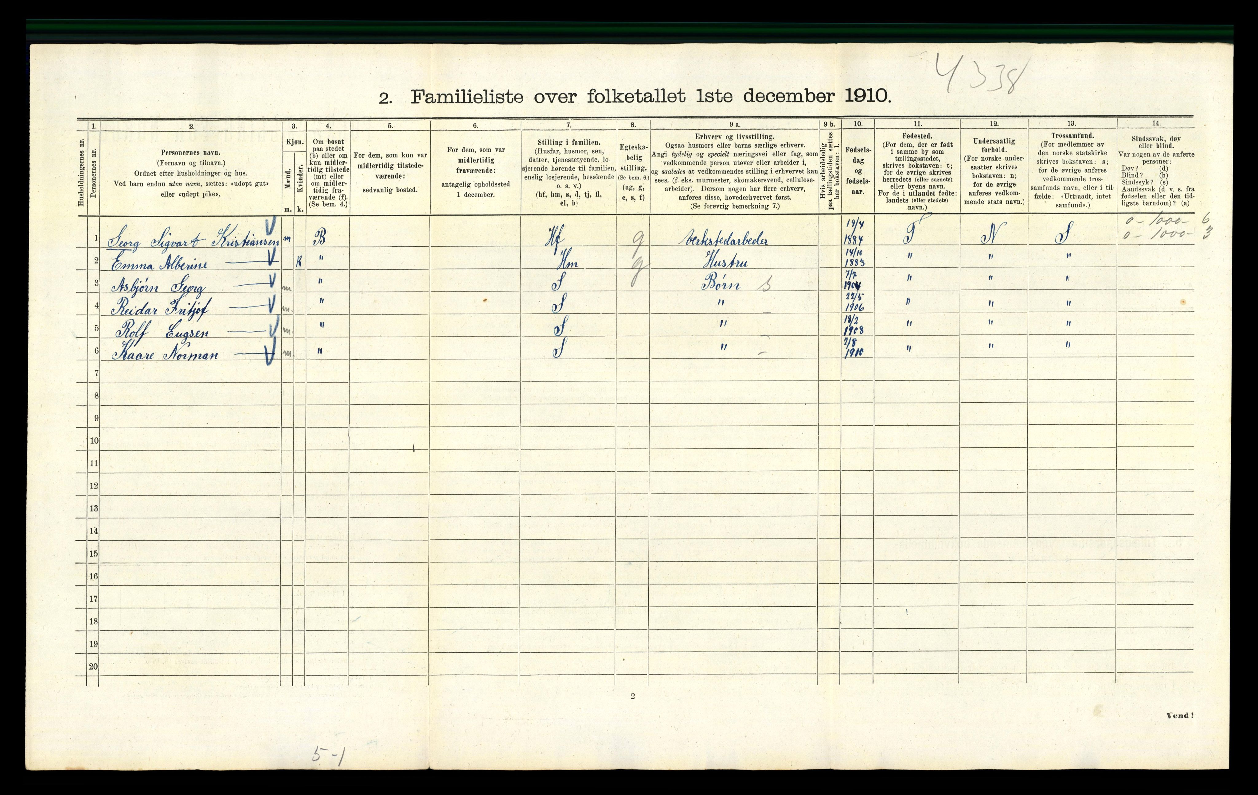 RA, 1910 census for Kristiania, 1910, p. 5866