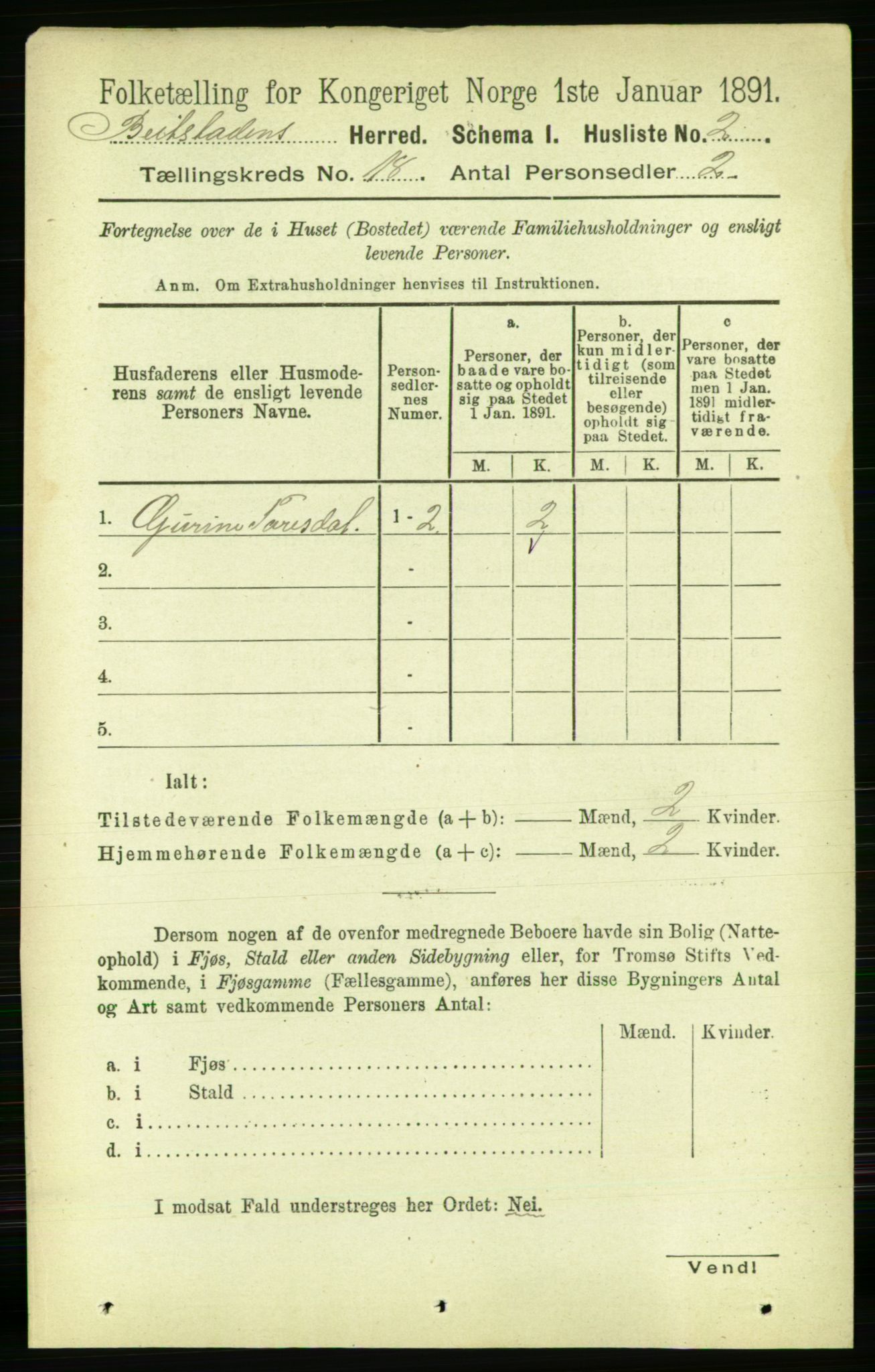 RA, 1891 census for 1727 Beitstad, 1891, p. 4590