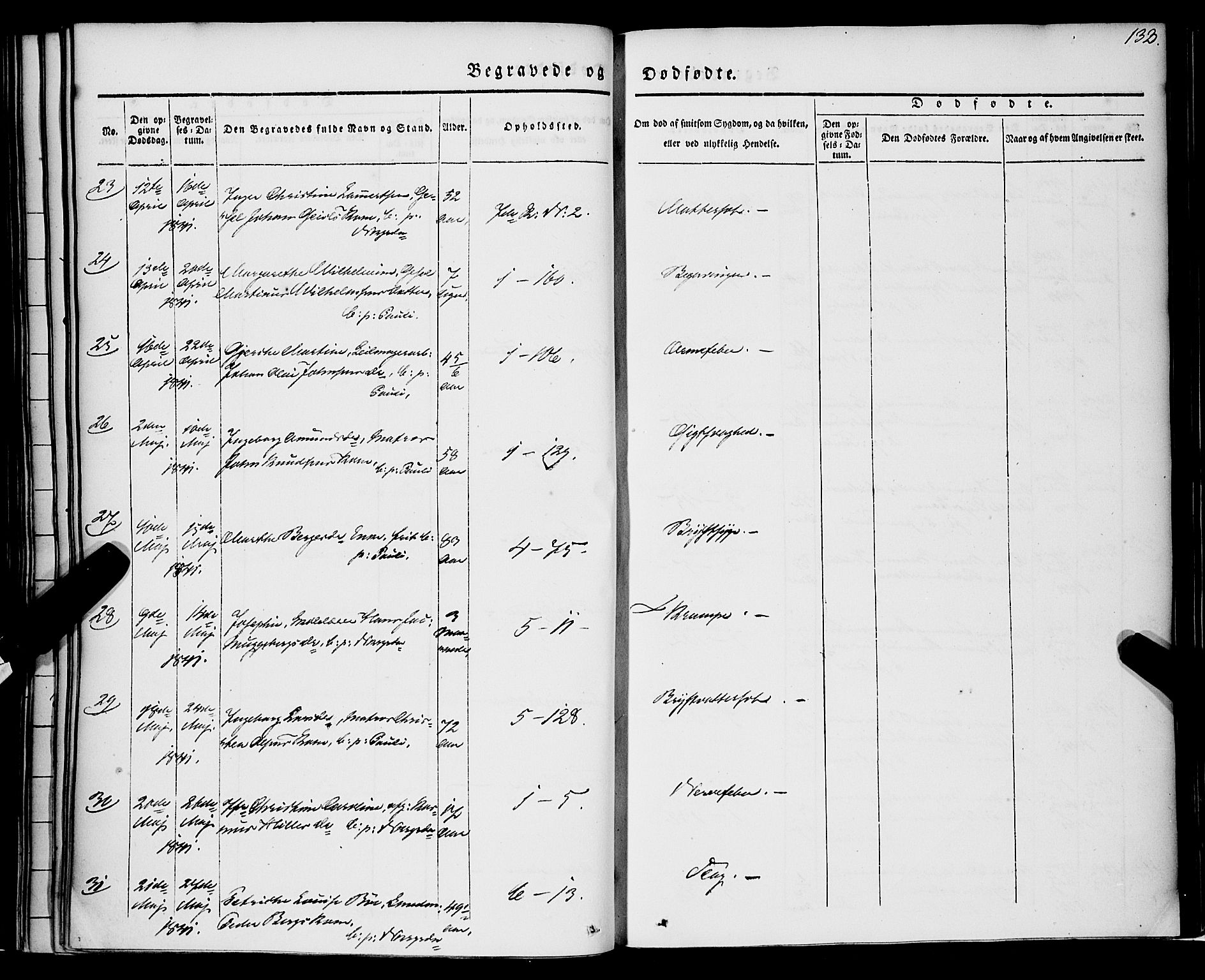 Nykirken Sokneprestembete, AV/SAB-A-77101/H/Haa/L0041: Parish register (official) no. E 1, 1833-1850, p. 133