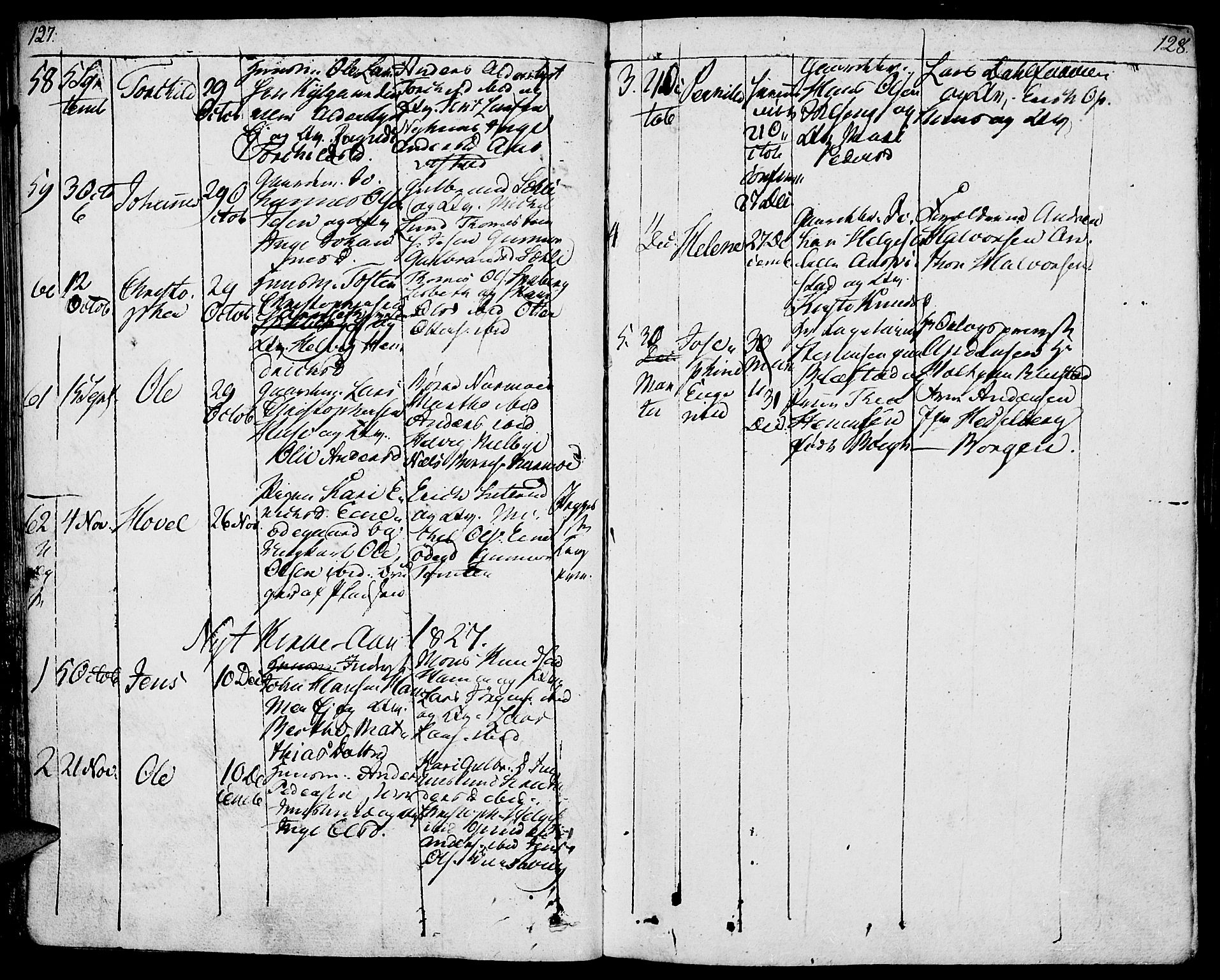 Vang prestekontor, Hedmark, SAH/PREST-008/H/Ha/Haa/L0006: Parish register (official) no. 6 /1, 1809-1827, p. 127-128