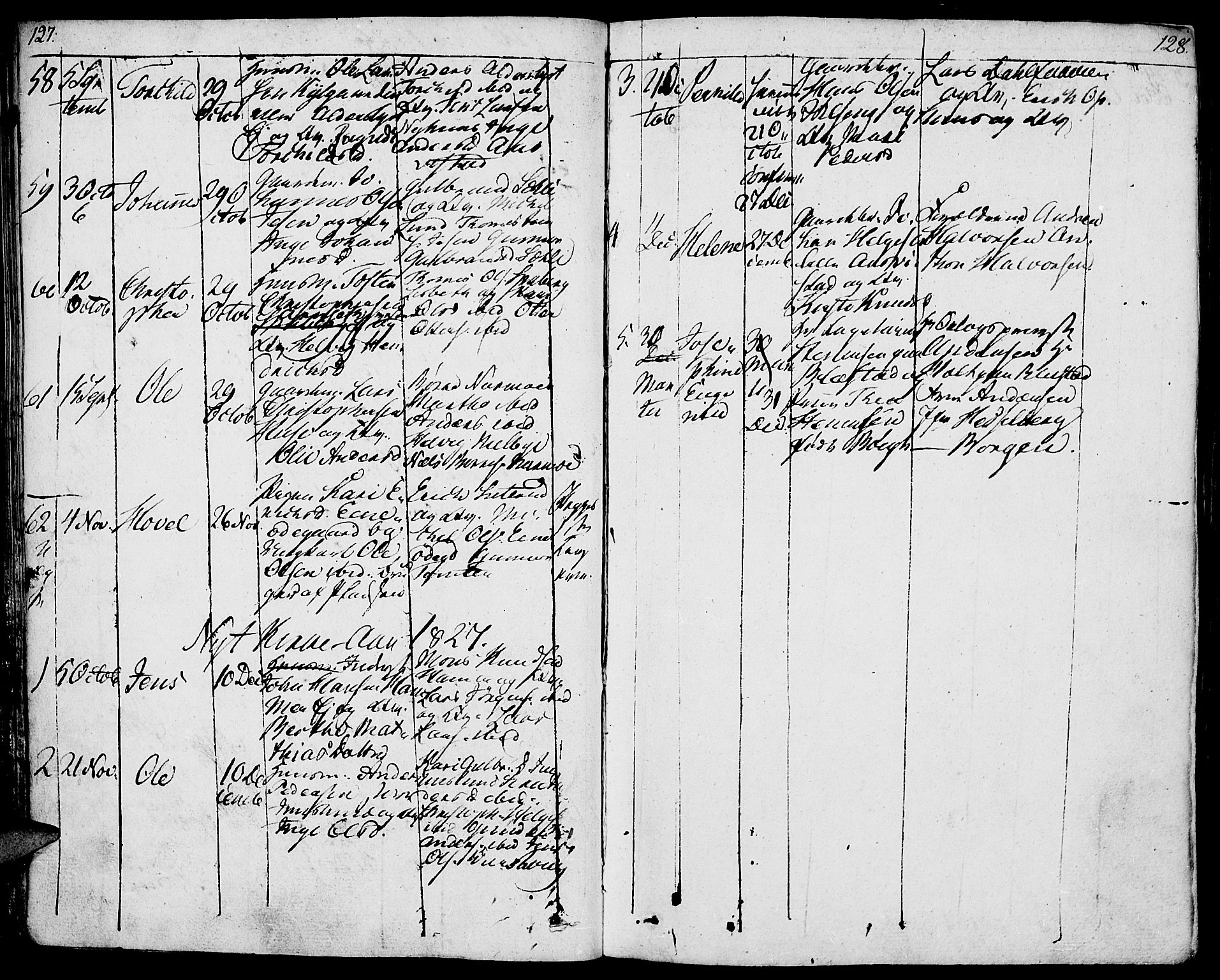 Vang prestekontor, Hedmark, AV/SAH-PREST-008/H/Ha/Haa/L0006: Parish register (official) no. 6 /1, 1809-1827, p. 127-128