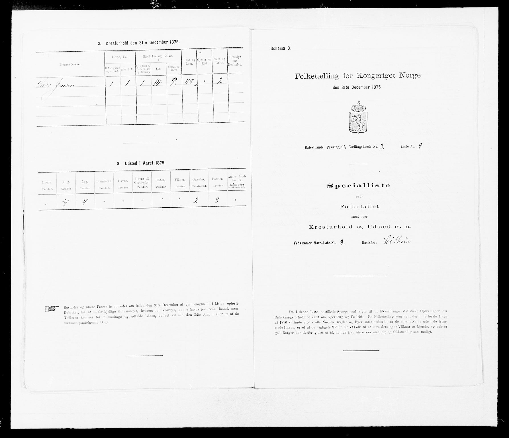 SAB, 1875 census for 1418P Balestrand, 1875, p. 363