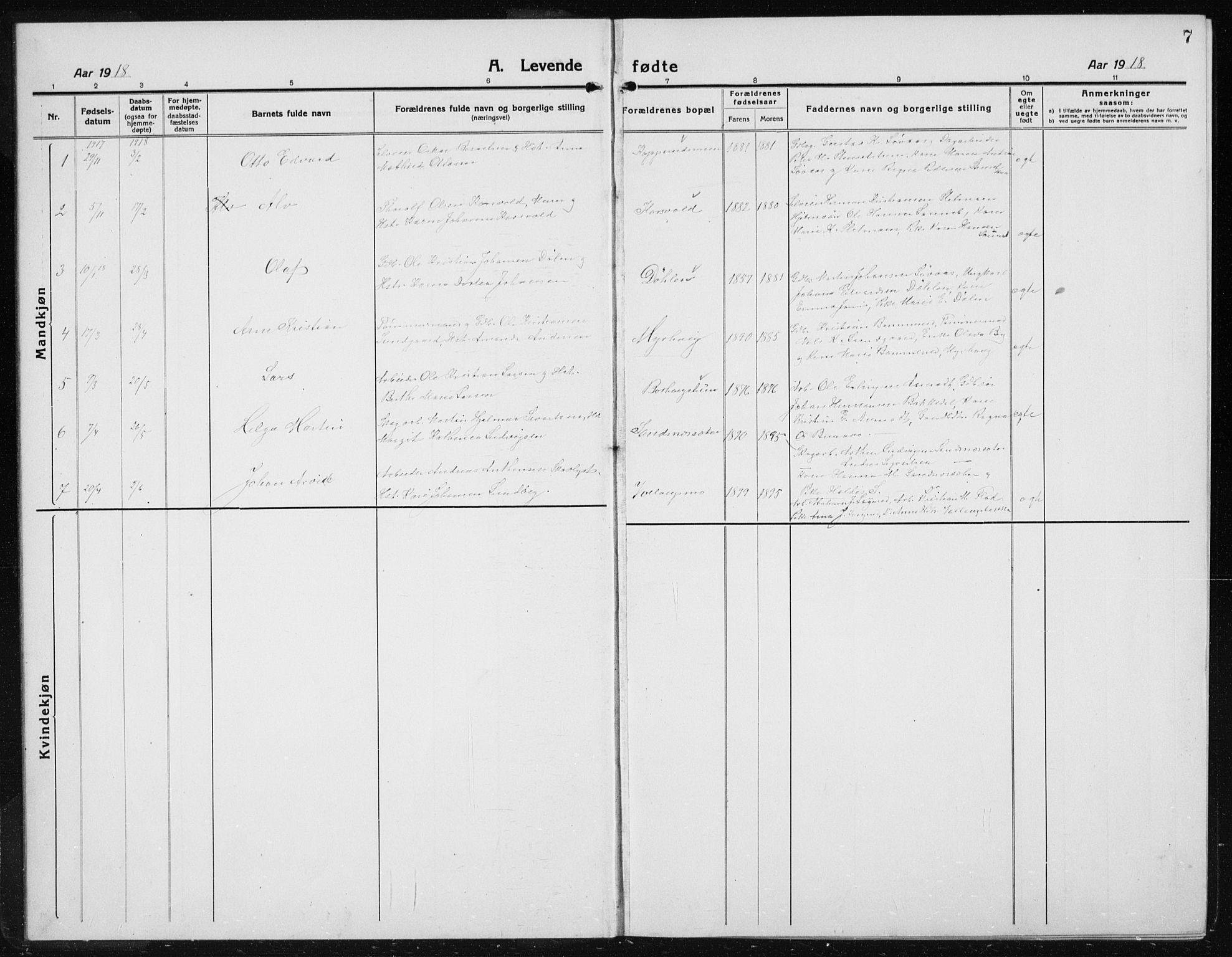 Nannestad prestekontor Kirkebøker, AV/SAO-A-10414a/G/Gc/L0002: Parish register (copy) no. III 2, 1917-1940, p. 7