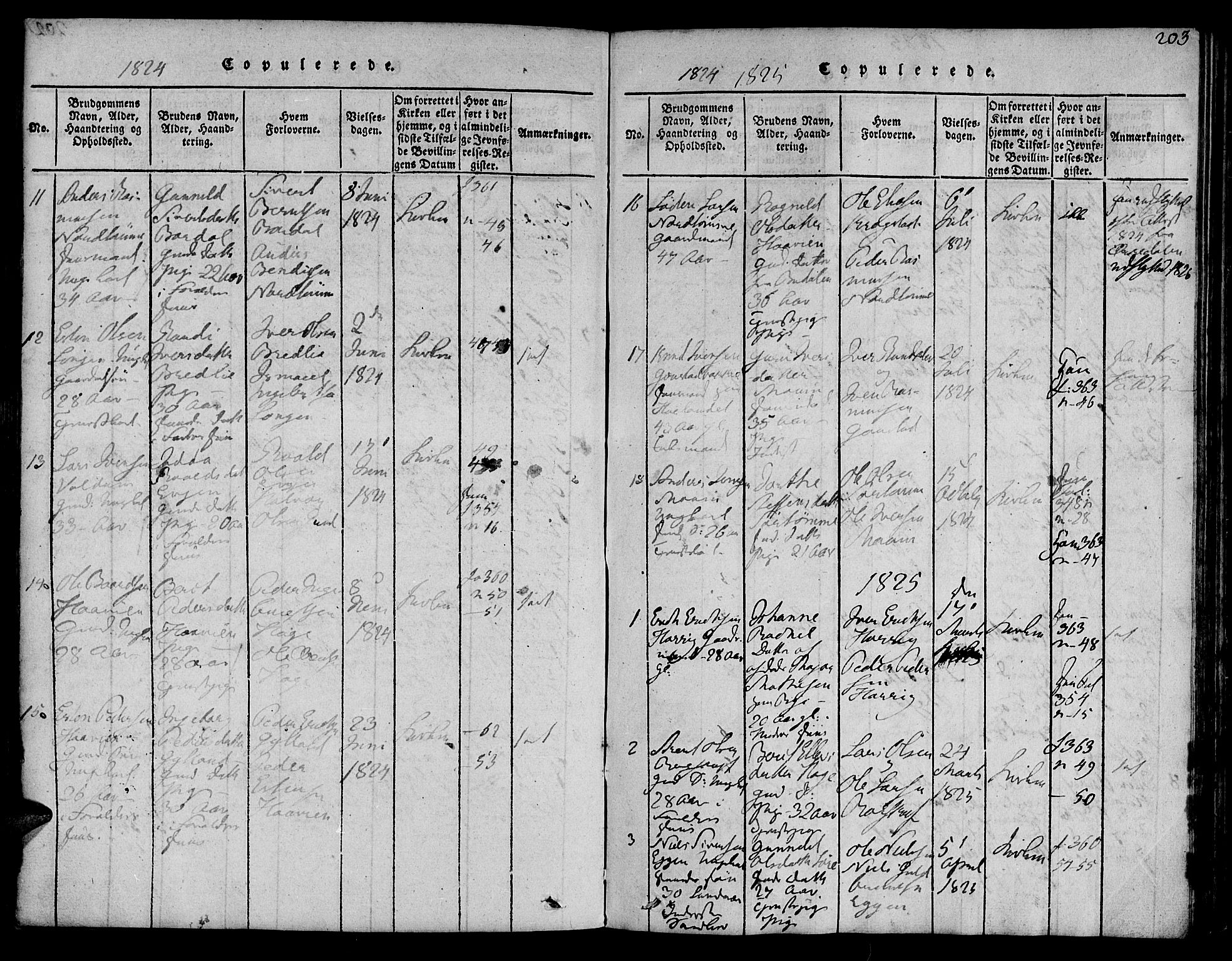 Ministerialprotokoller, klokkerbøker og fødselsregistre - Sør-Trøndelag, SAT/A-1456/692/L1102: Parish register (official) no. 692A02, 1816-1842, p. 203