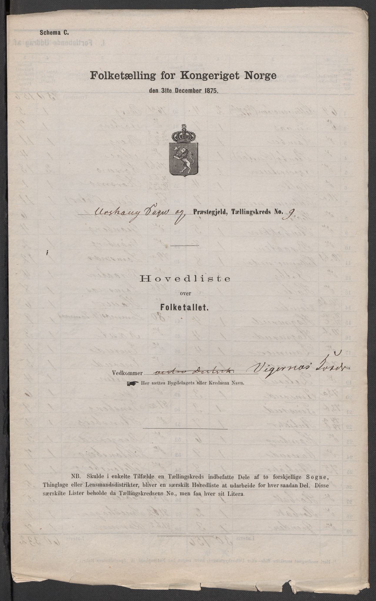 RA, 1875 census for 0224P Aurskog, 1875, p. 25