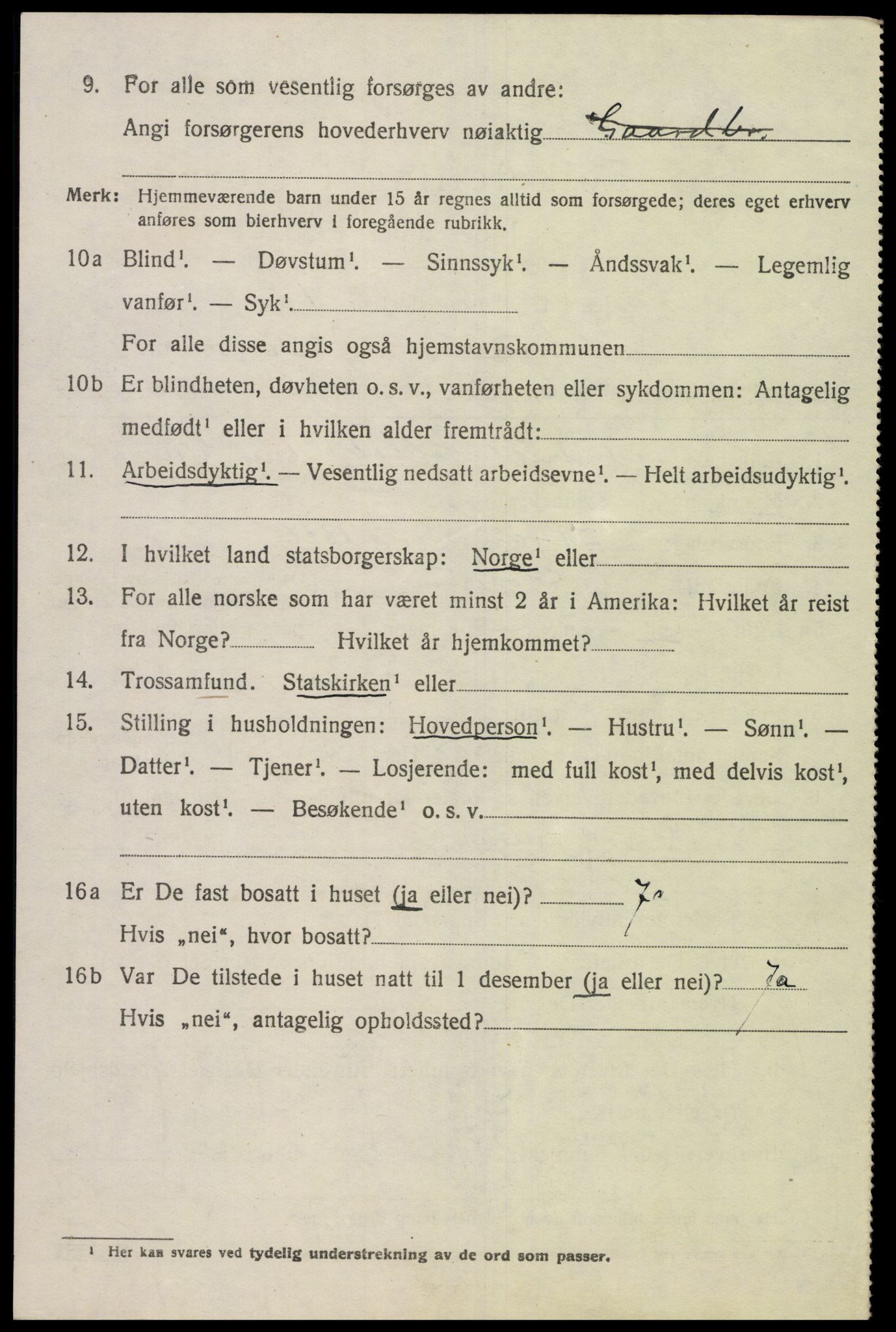 SAK, 1920 census for Holum, 1920, p. 3110