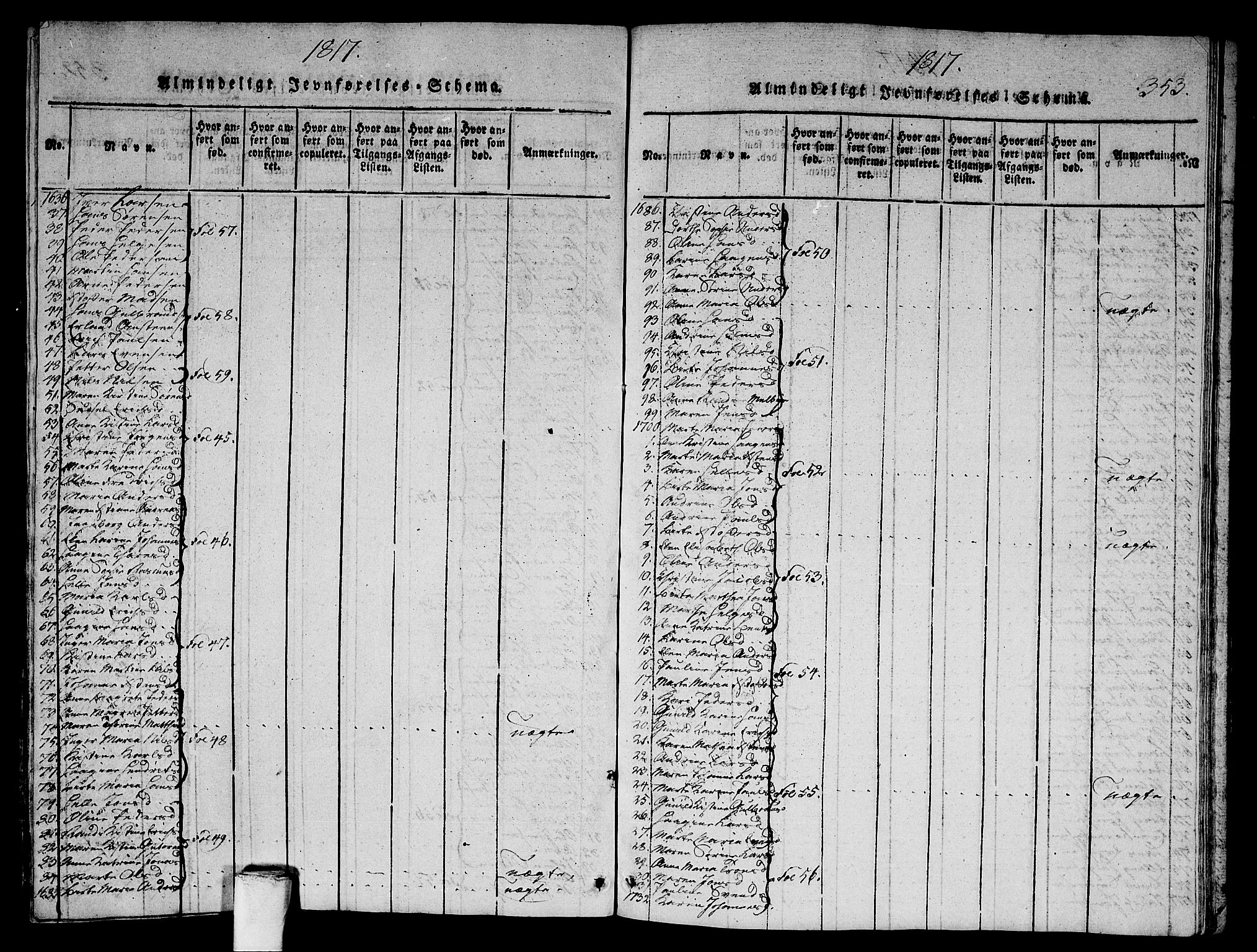 Asker prestekontor Kirkebøker, SAO/A-10256a/G/Ga/L0001: Parish register (copy) no. I 1, 1814-1830, p. 353
