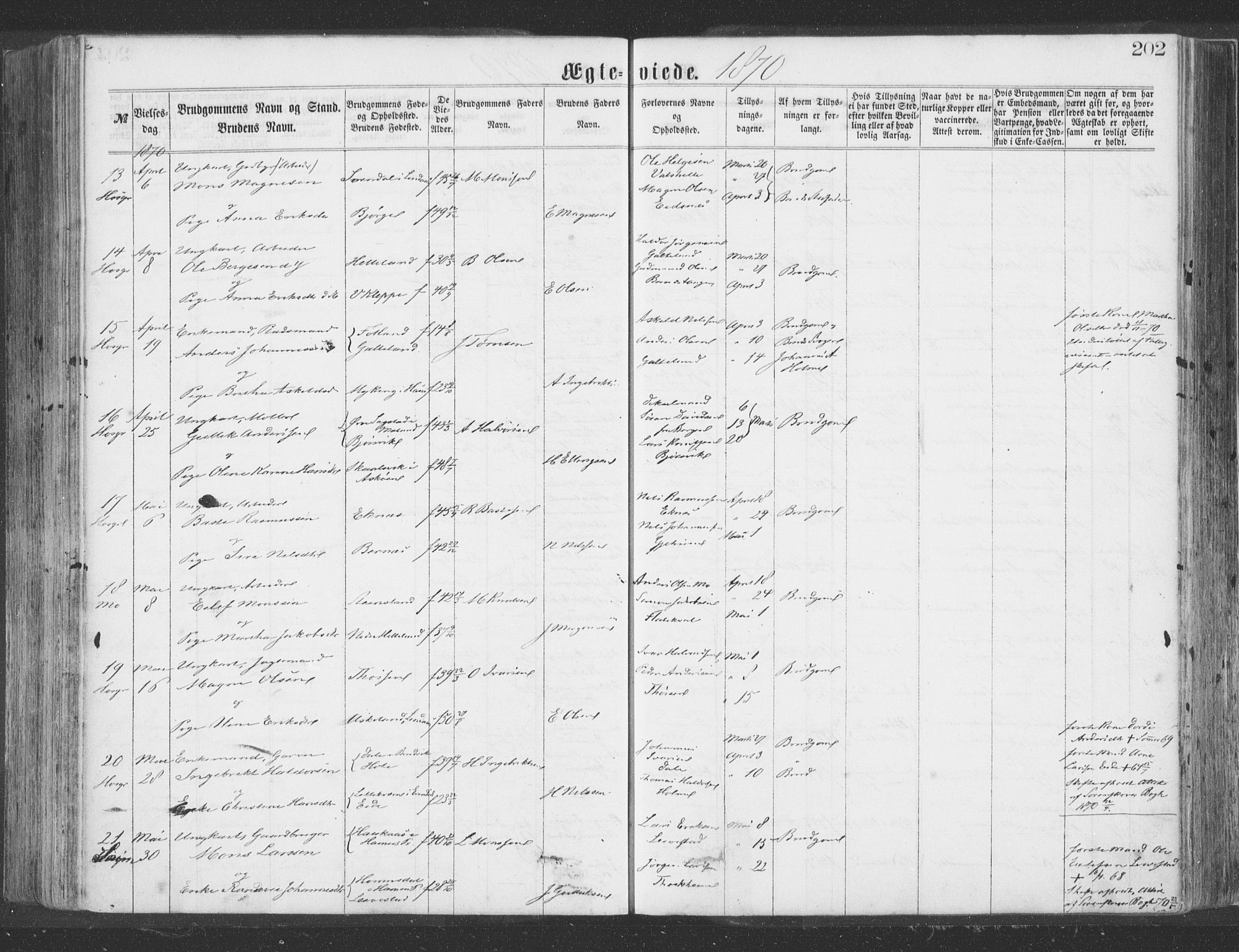 Hosanger sokneprestembete, AV/SAB-A-75801/H/Haa: Parish register (official) no. A 9, 1864-1876, p. 202