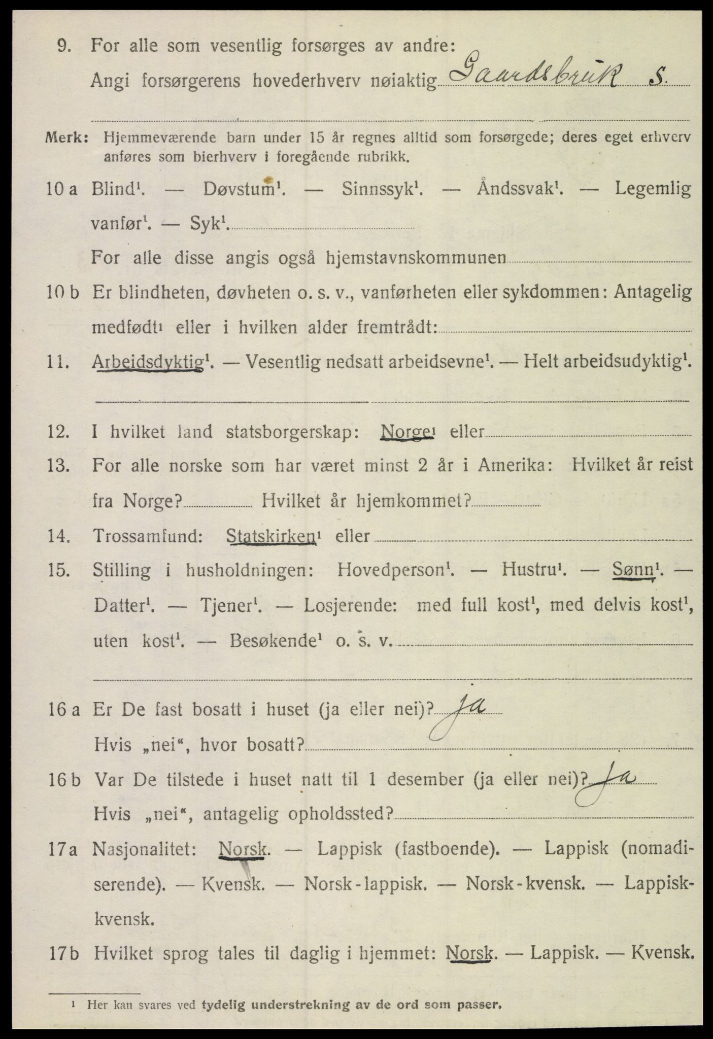 SAT, 1920 census for Lurøy, 1920, p. 5194