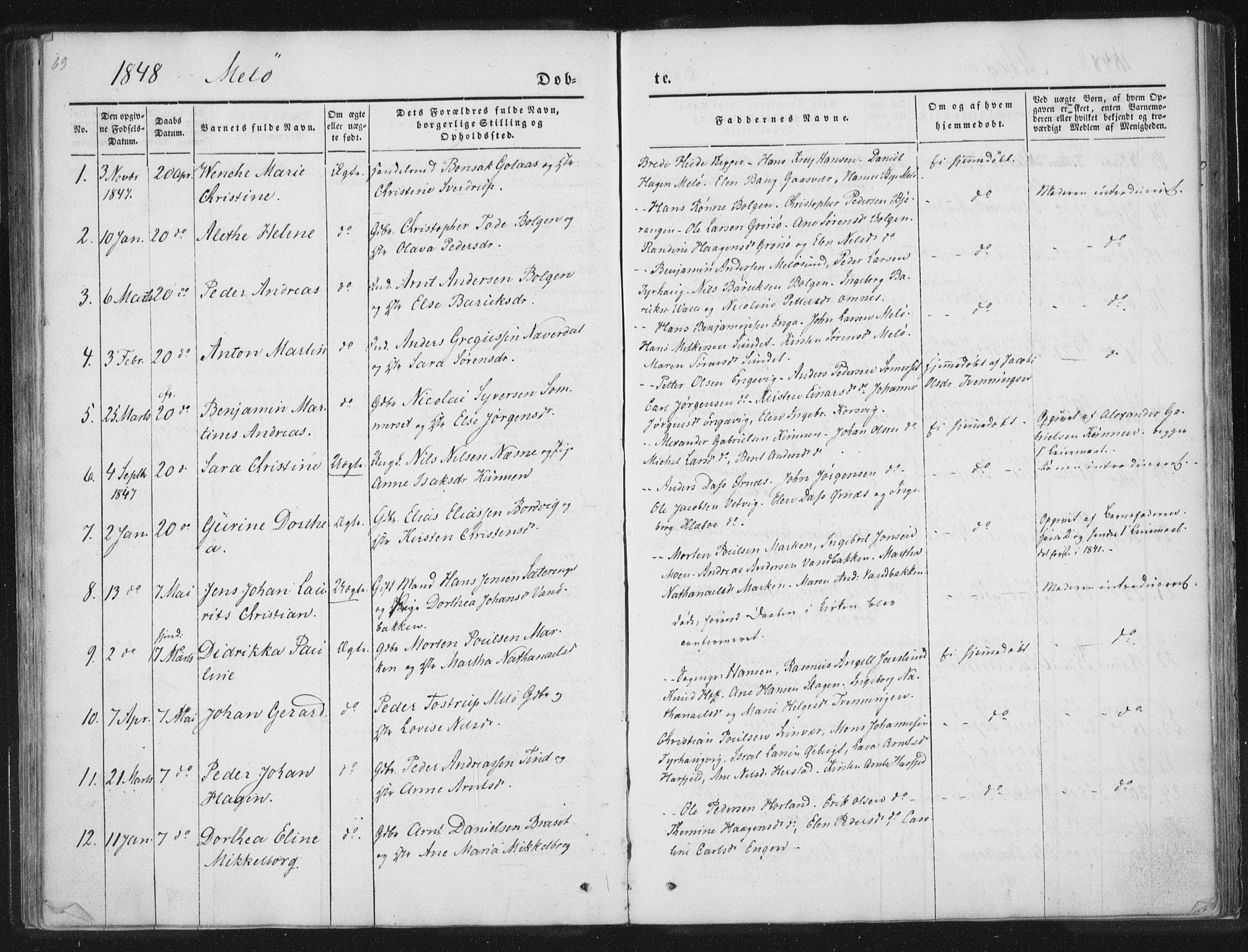 Ministerialprotokoller, klokkerbøker og fødselsregistre - Nordland, AV/SAT-A-1459/841/L0602: Parish register (official) no. 841A08 /2, 1845-1859, p. 69