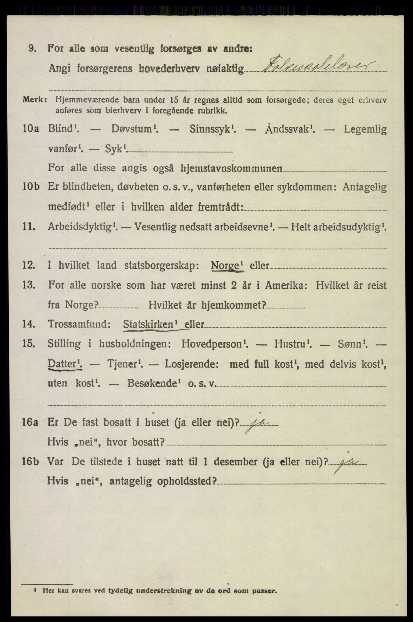 SAH, 1920 census for Tolga, 1920, p. 5922