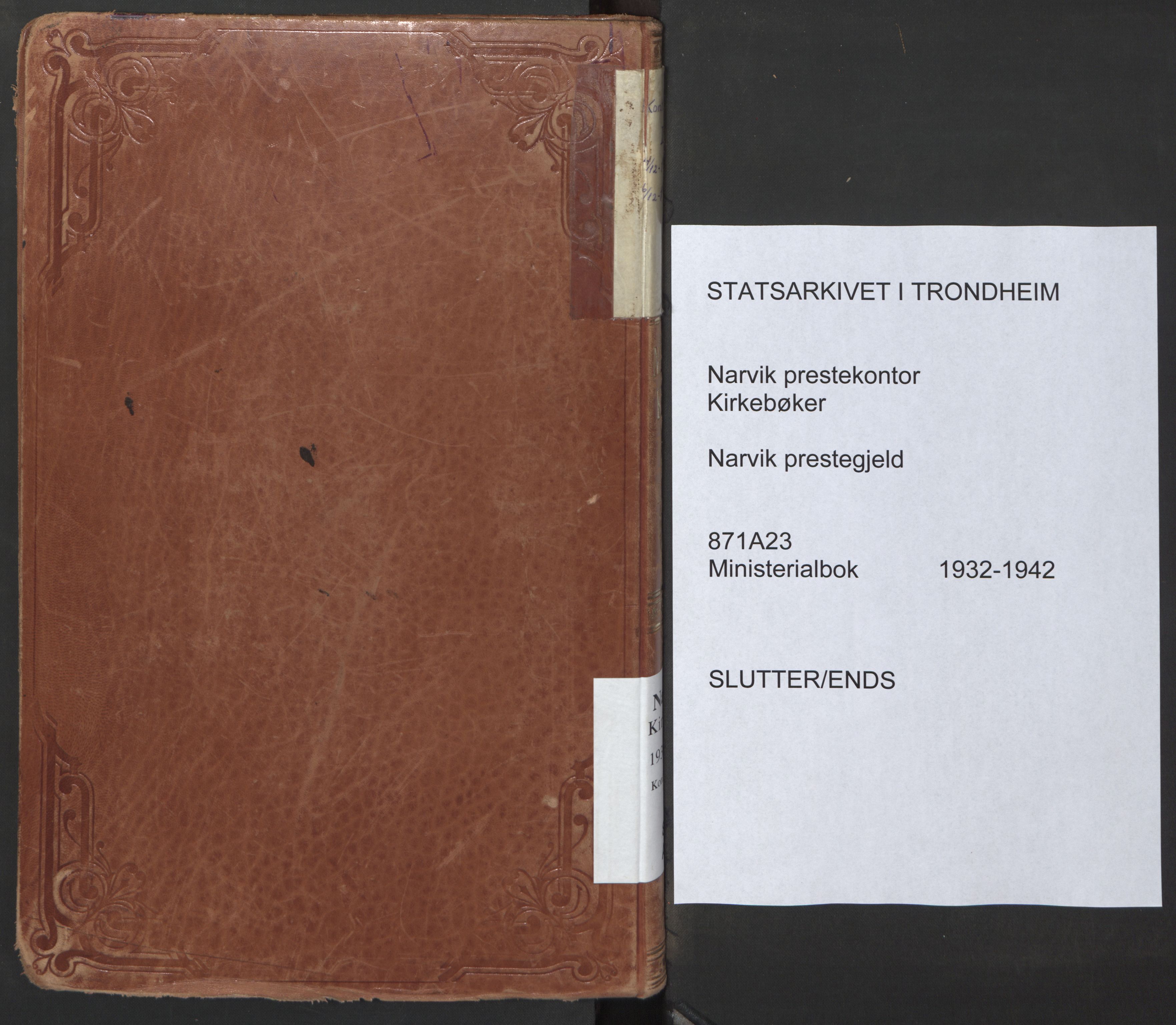 Ministerialprotokoller, klokkerbøker og fødselsregistre - Nordland, AV/SAT-A-1459/871/L1007: Parish register (official) no. 871A23, 1932-1942