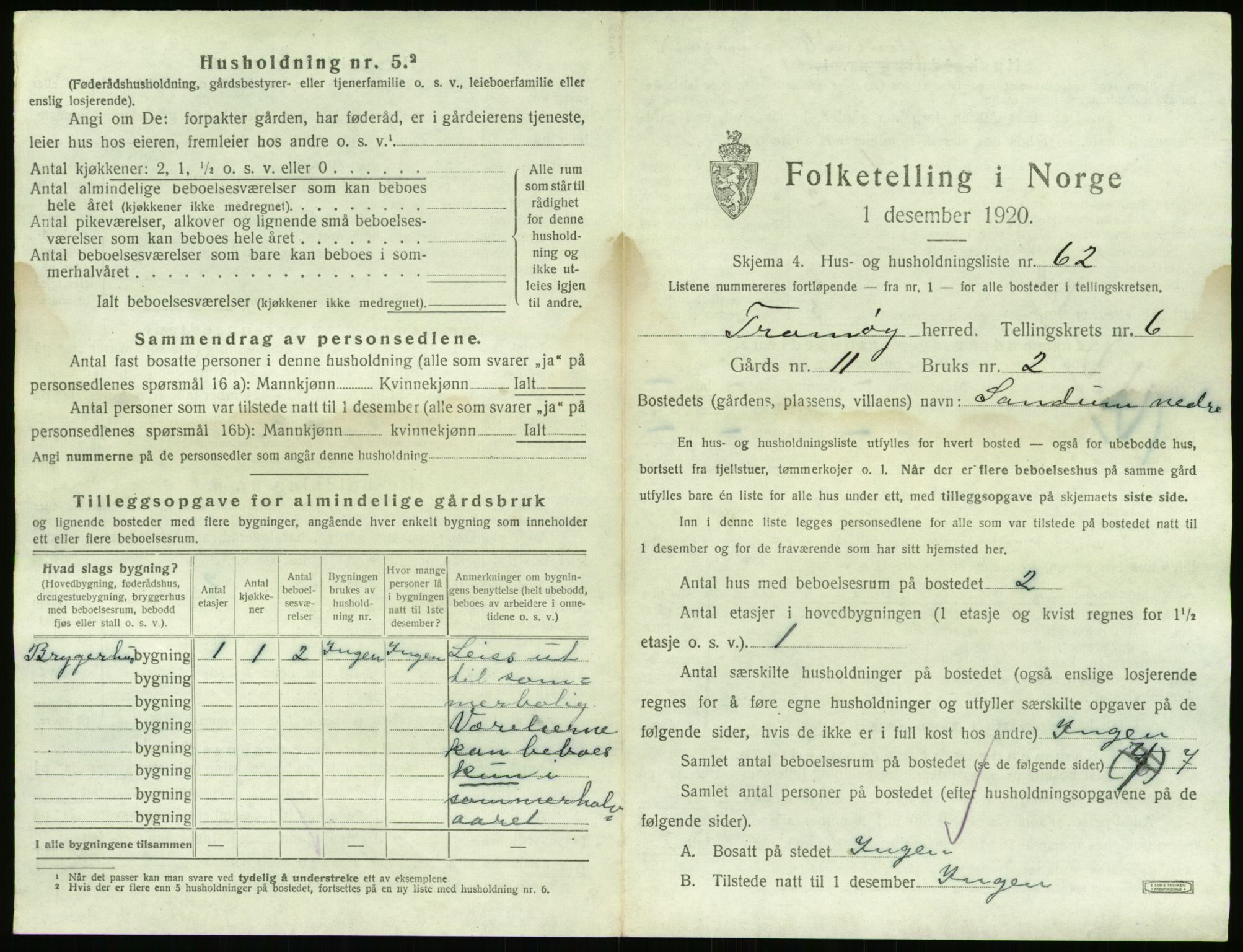 SAK, 1920 census for Tromøy, 1920, p. 787