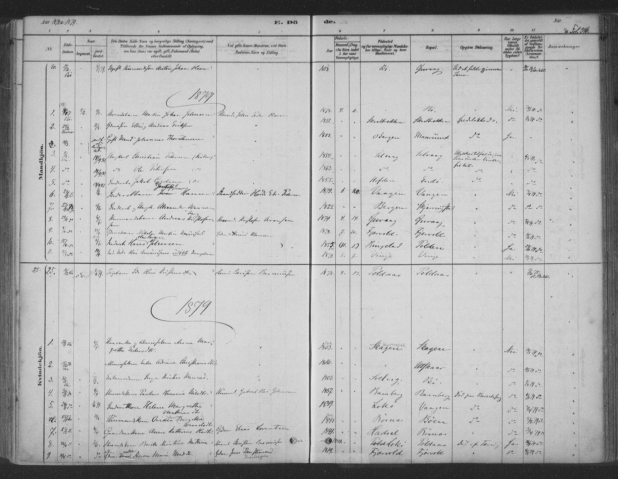 Ministerialprotokoller, klokkerbøker og fødselsregistre - Nordland, AV/SAT-A-1459/891/L1302: Parish register (official) no. 891A07, 1878-1895, p. 346