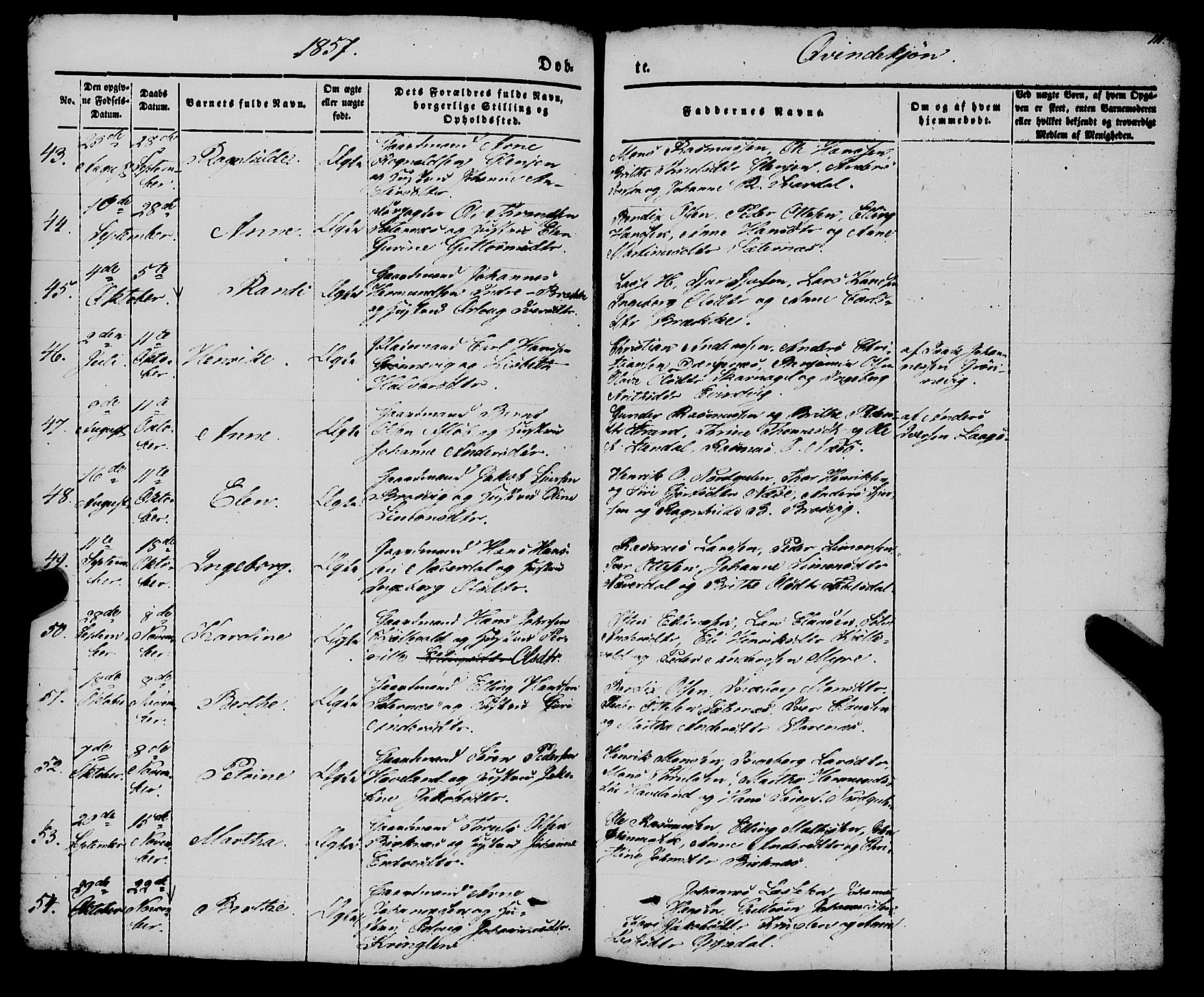 Gulen sokneprestembete, AV/SAB-A-80201/H/Haa/Haaa/L0021: Parish register (official) no. A 21, 1848-1858, p. 111